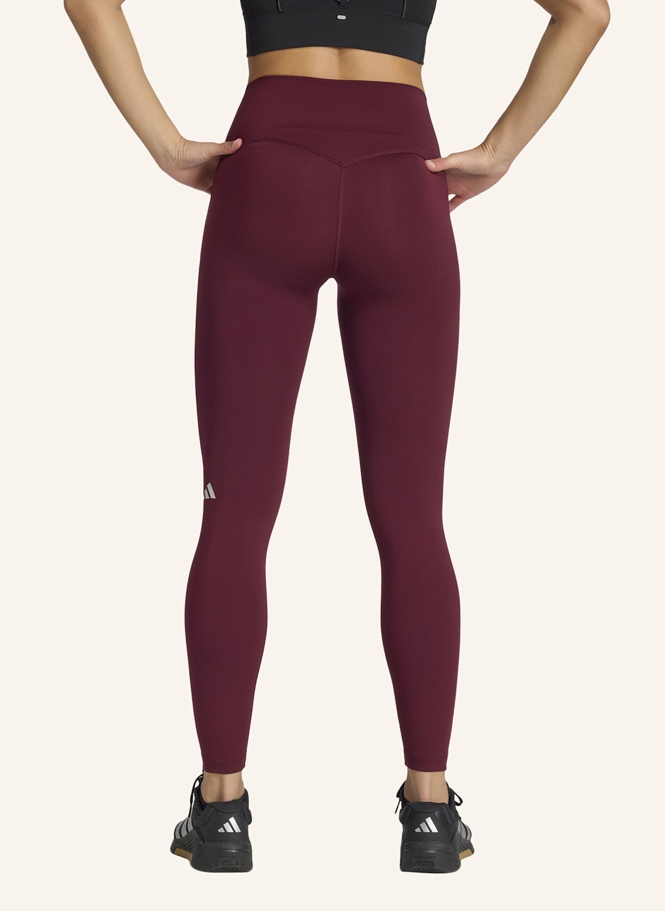 adidas 3-STREIFEN STUDIO ALL ME 7/8 X-OVER LEGGINGS: ROT