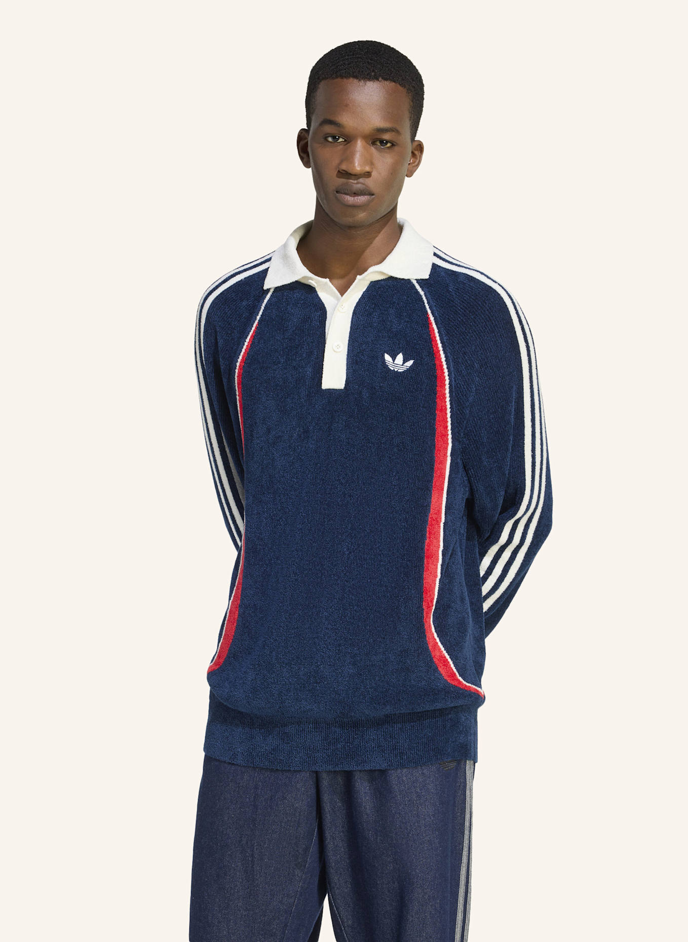 adidas Originals RETRO REMIX TEAMGEIST POLOSHIRT: BLAU/ ROT/ WEISS