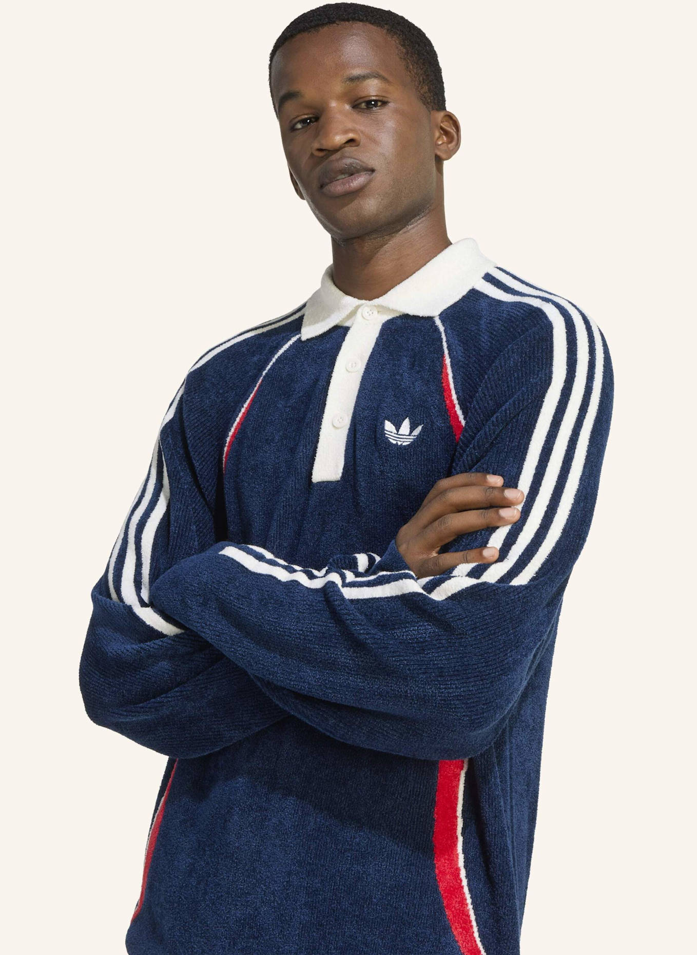 adidas Originals RETRO REMIX TEAMGEIST POLOSHIRT: BLAU/ ROT/ WEISS