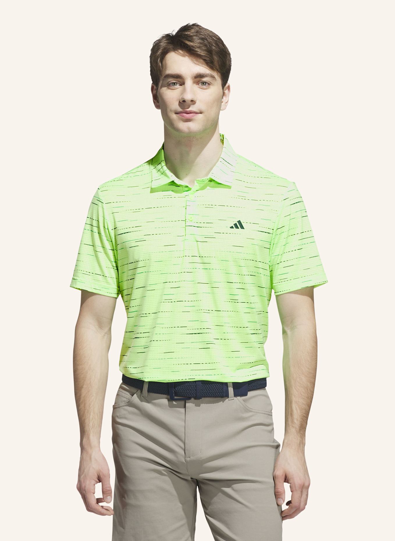 adidas ULTIMATE365 MESH GLIMMER PRINT POLOSHIRT: NEONGRÜN
