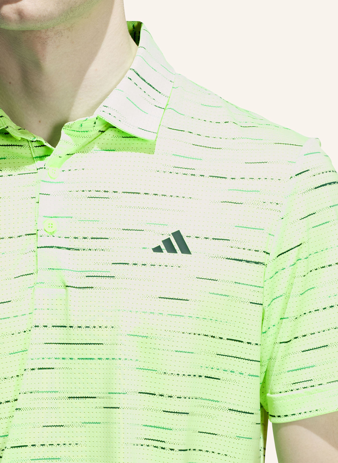 adidas ULTIMATE365 MESH GLIMMER PRINT POLOSHIRT: NEONGRÜN