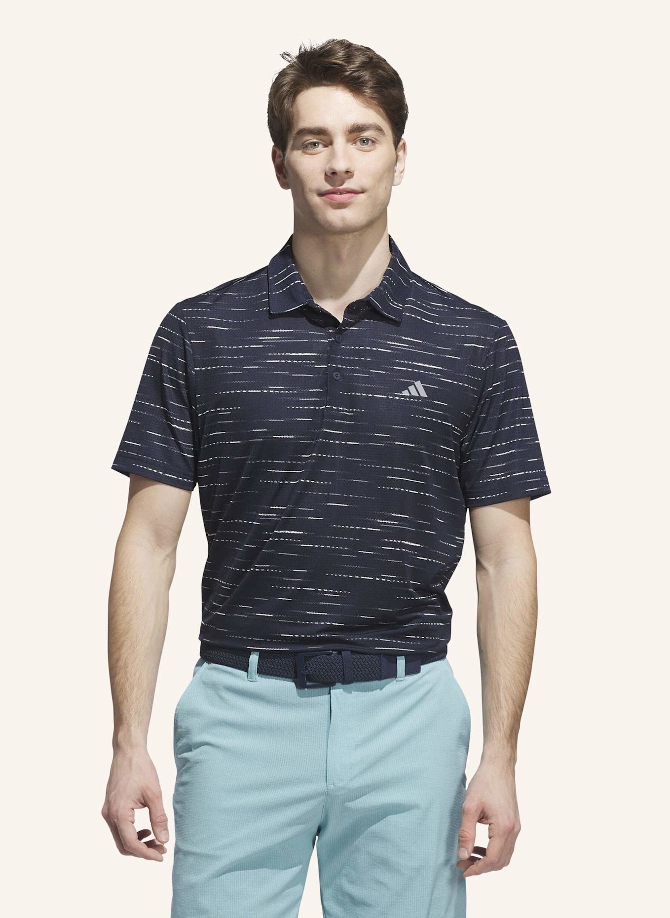 adidas ULTIMATE365 MESH GLIMMER PRINT POLOSHIRT: BLAU