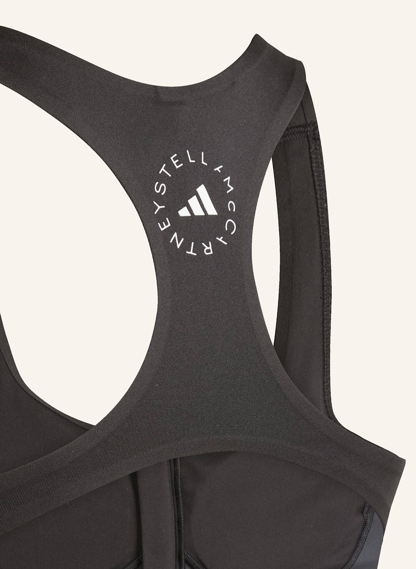 adidas by Stella McCartney ADIDAS BY STELLA MCCARTNEY TWO-TONE ZIPPED CROP-TOP: SCHWARZ/ GRAU