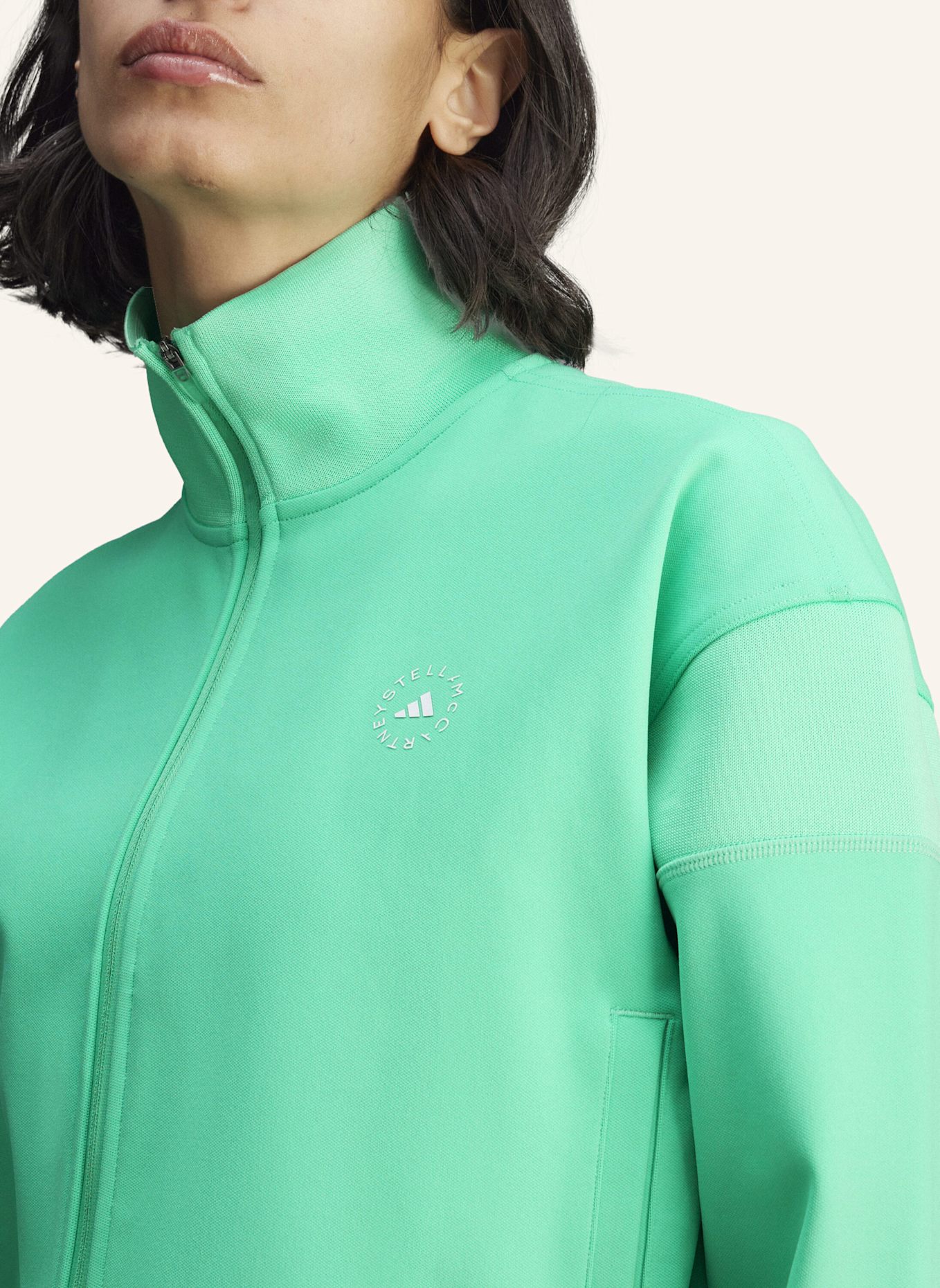 adidas by Stella McCartney ADIDAS BY STELLA MCCARTNEY KNITTED ORIGINALS JACKE: GRÜN