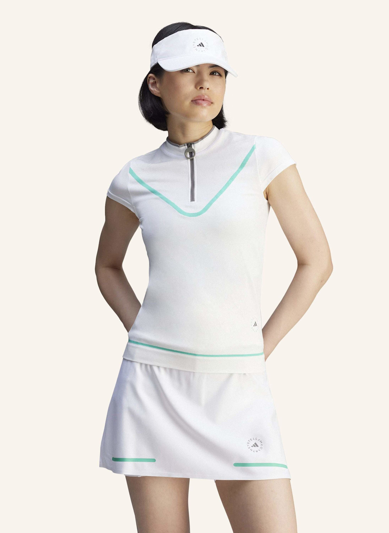 adidas by Stella McCartney Funktions-Poloshirt ADIDAS BY STELLA MCCARTENEY: WEISS