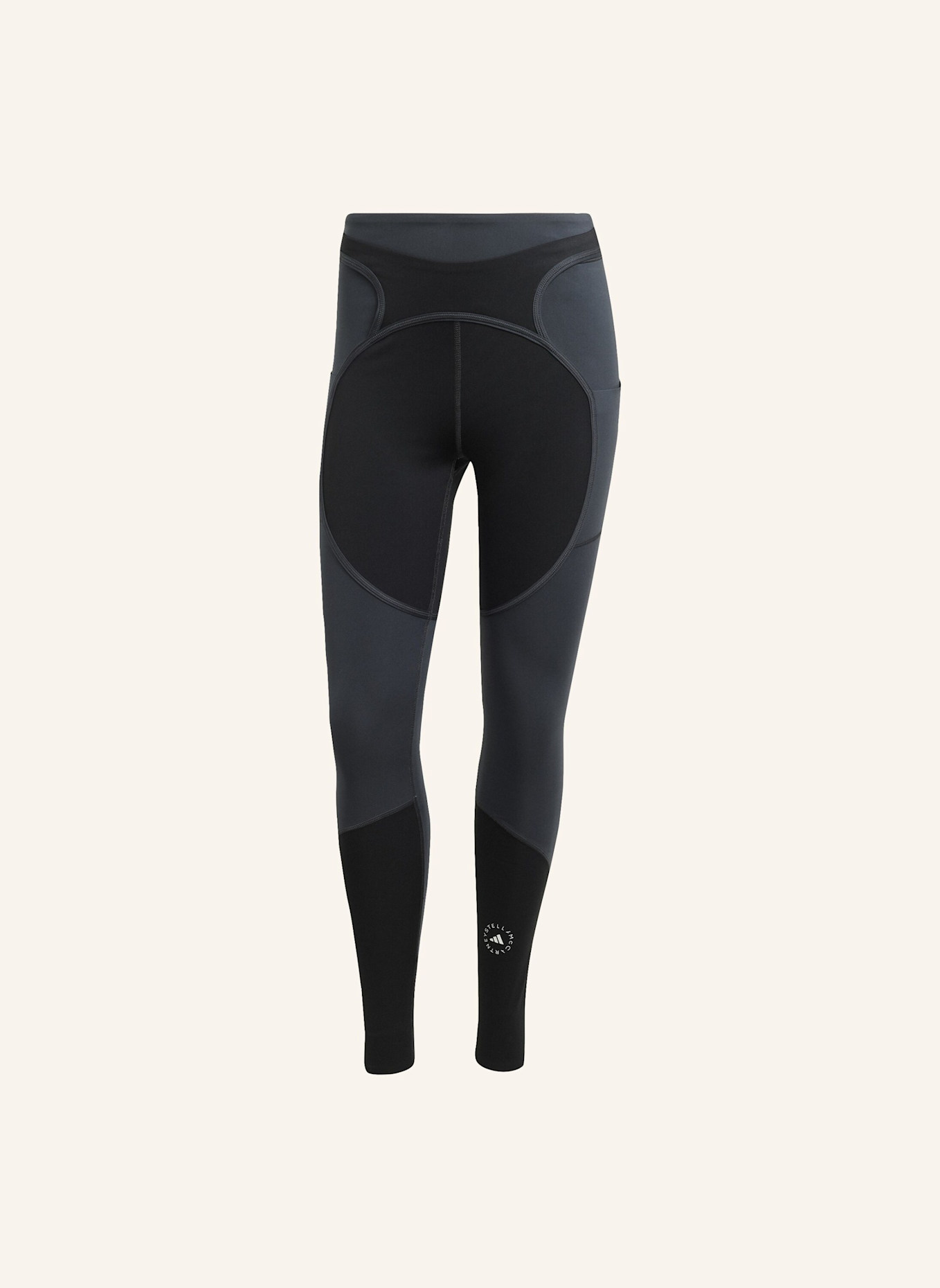 adidas by Stella McCartney ADIDAS BY STELLA MCCARTNEY TWO-TONE LEGGINGS: SCHWARZ/ GRAU