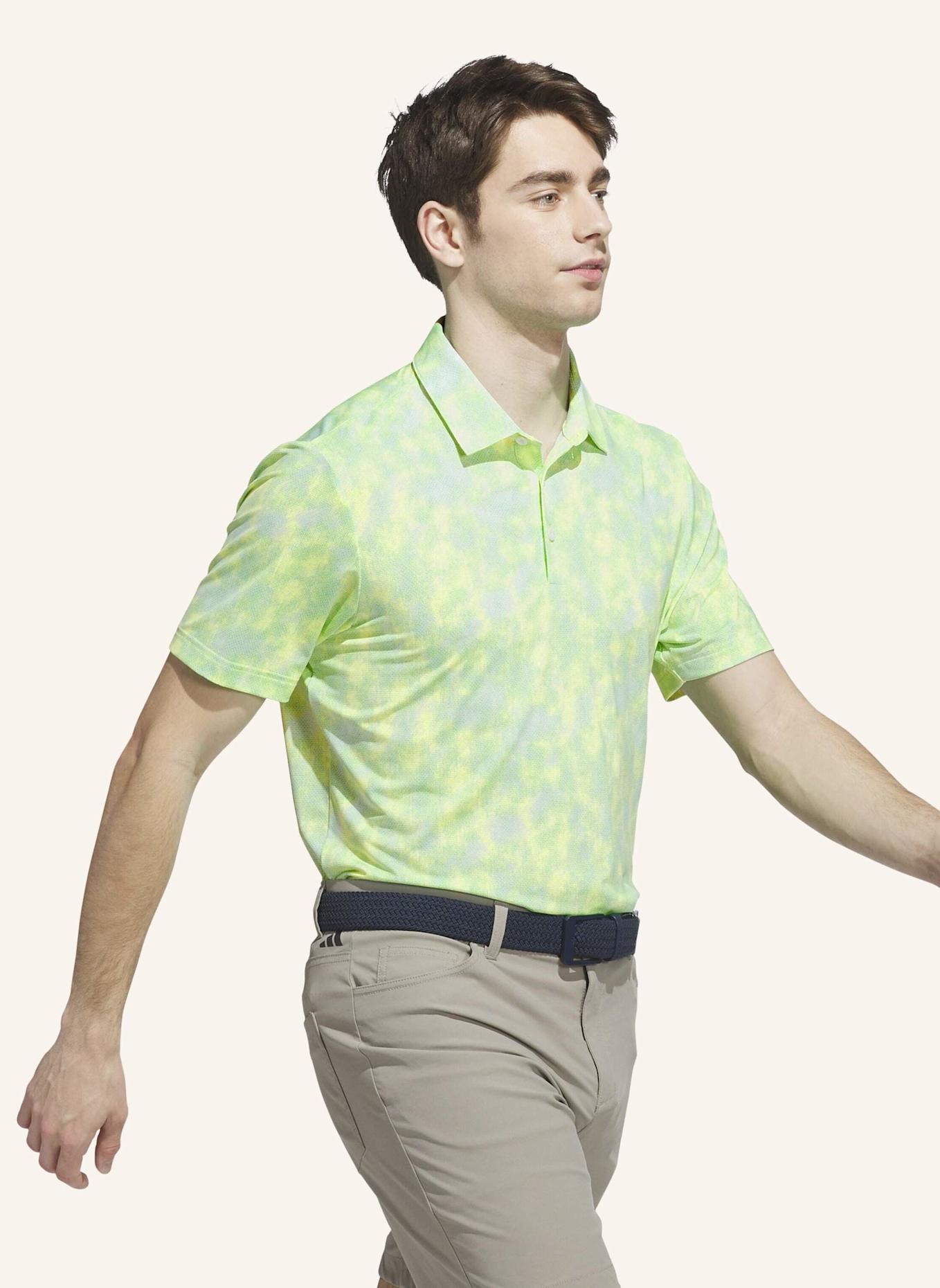 adidas ULTIMATE365 TEXTURED POLOSHIRT MIT PRINT: WEISS/ NEONGRÜN