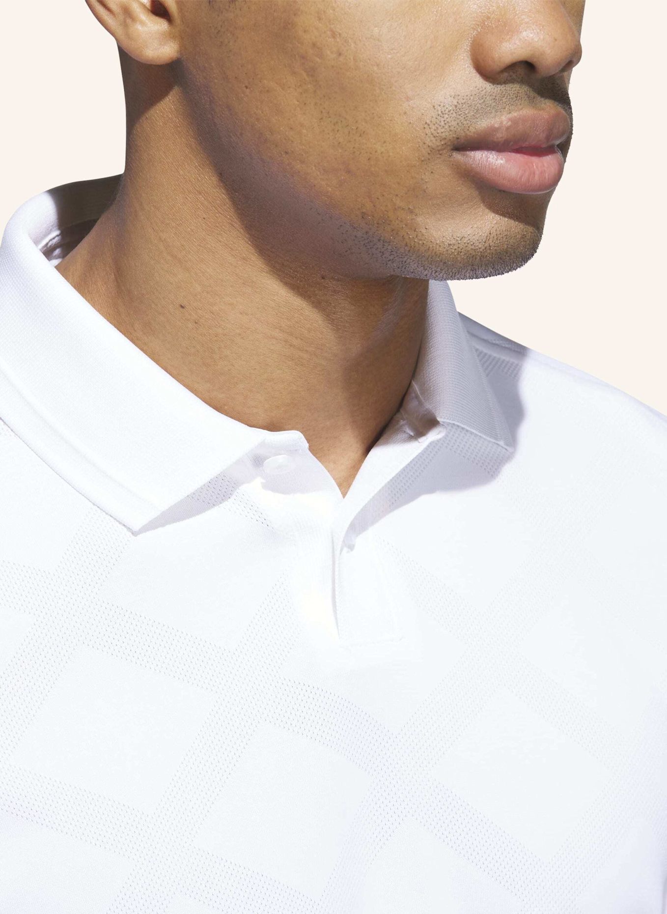 adidas ULTIMATE365 TOUR NYLON POLOSHIRT: WEISS