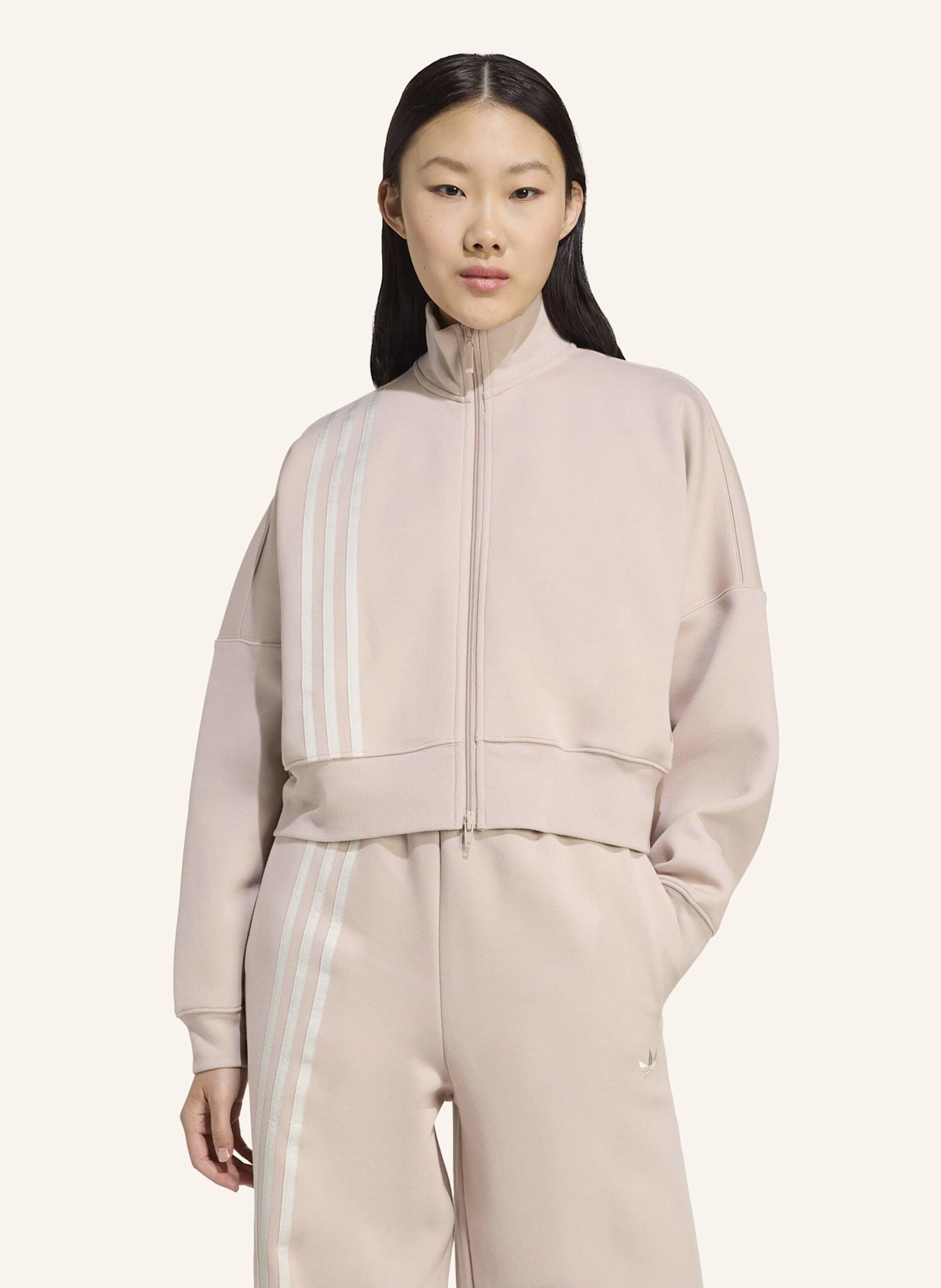 adidas Originals OFF PLACED 3-STREIFEN ZIP UP: BEIGE