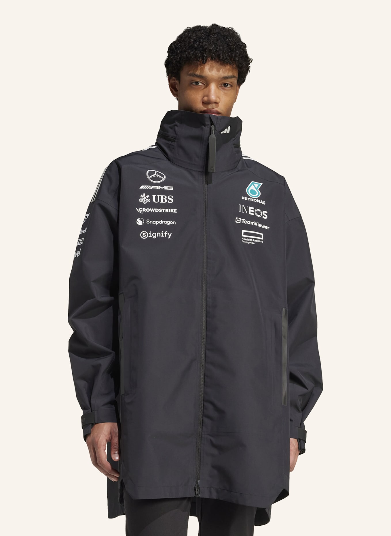 adidas MERCEDES - AMG PETRONAS FORMULA ONE TEAM MYSHELTER JACKE: SCHWARZ/ WEISS