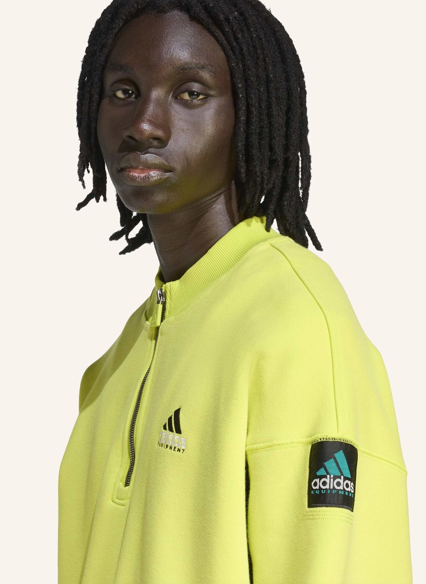 adidas Originals ADIDAS EQUIPMENT BLOCKED HALF-ZIP PULLOVER: GELB