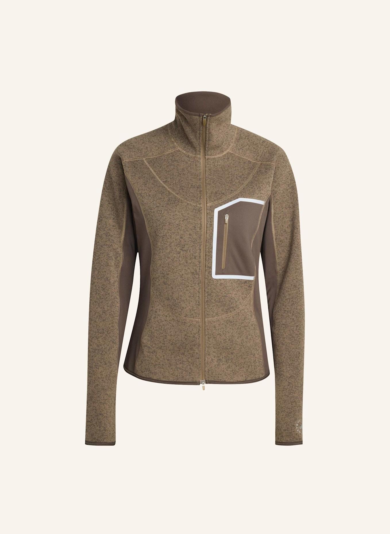 adidas by Stella McCartney ADIDAS BY STELLA MCCARTNEY CLIMAWARM RUNNING FULL-ZIP MIDLAYER: BRAUN