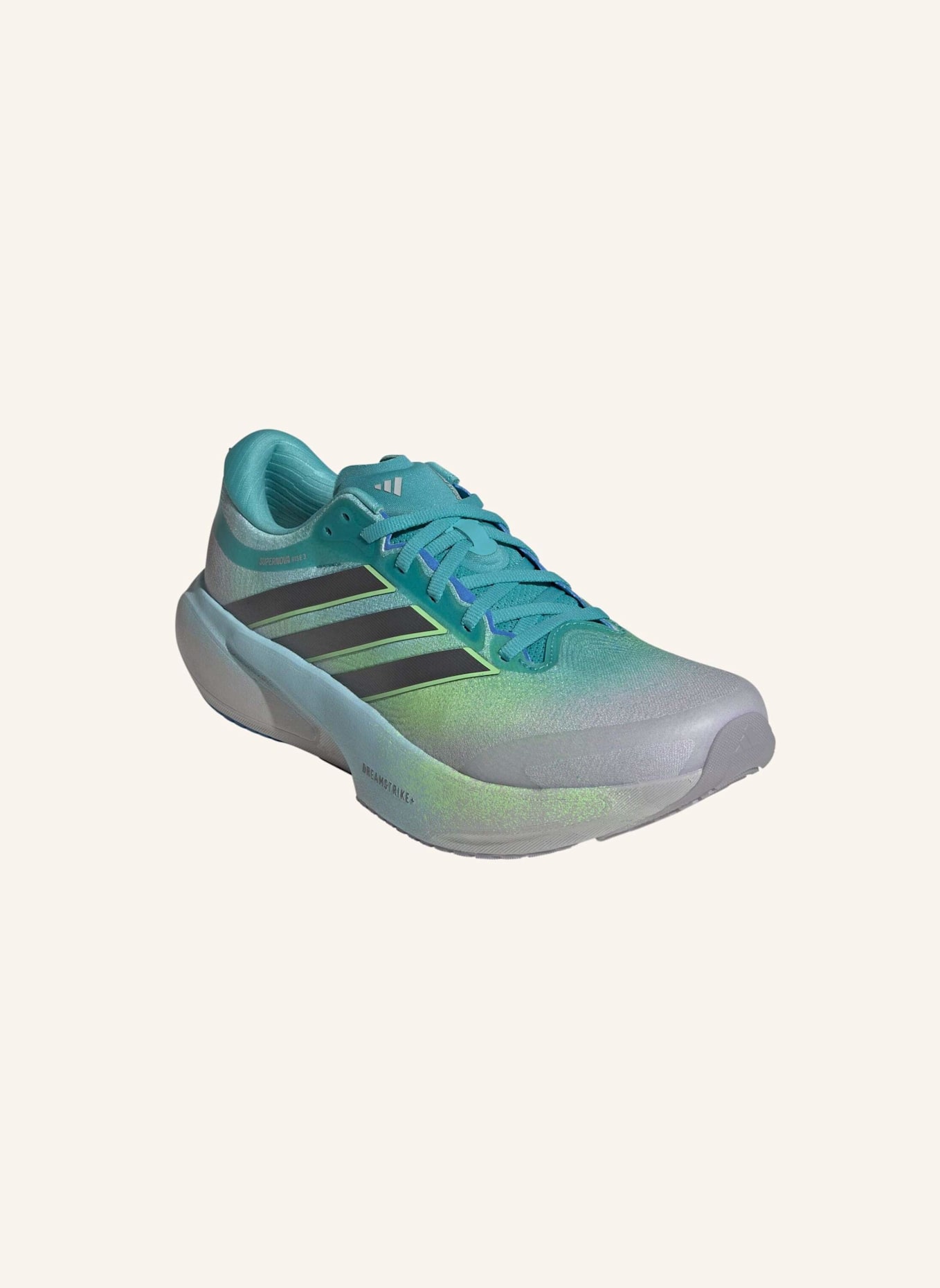 adidas SUPERNOVA RISE 3 LAUFSCHUH: GRAU/ NEONGRÜN