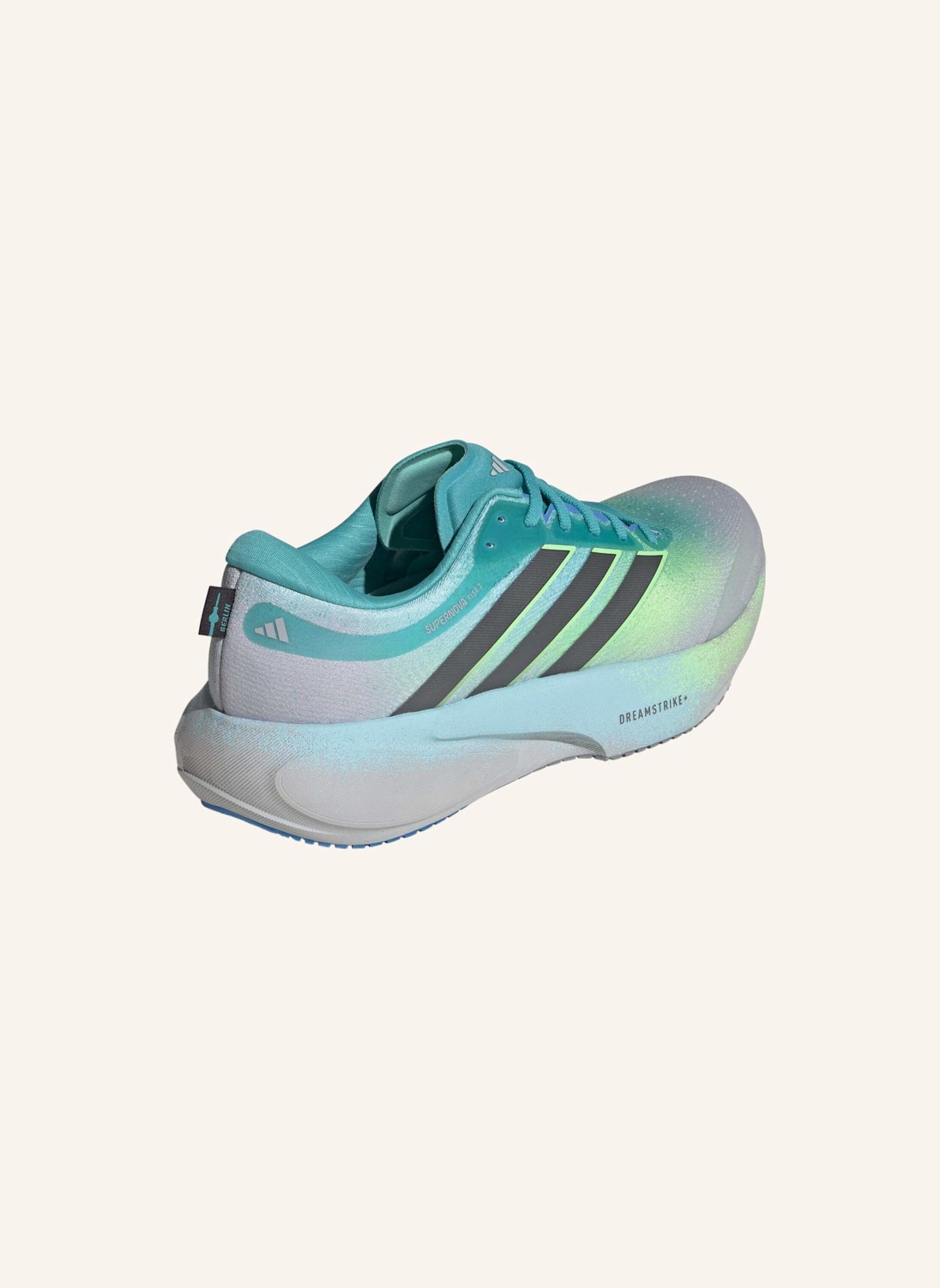 adidas SUPERNOVA RISE 3 LAUFSCHUH: GRAU/ NEONGRÜN