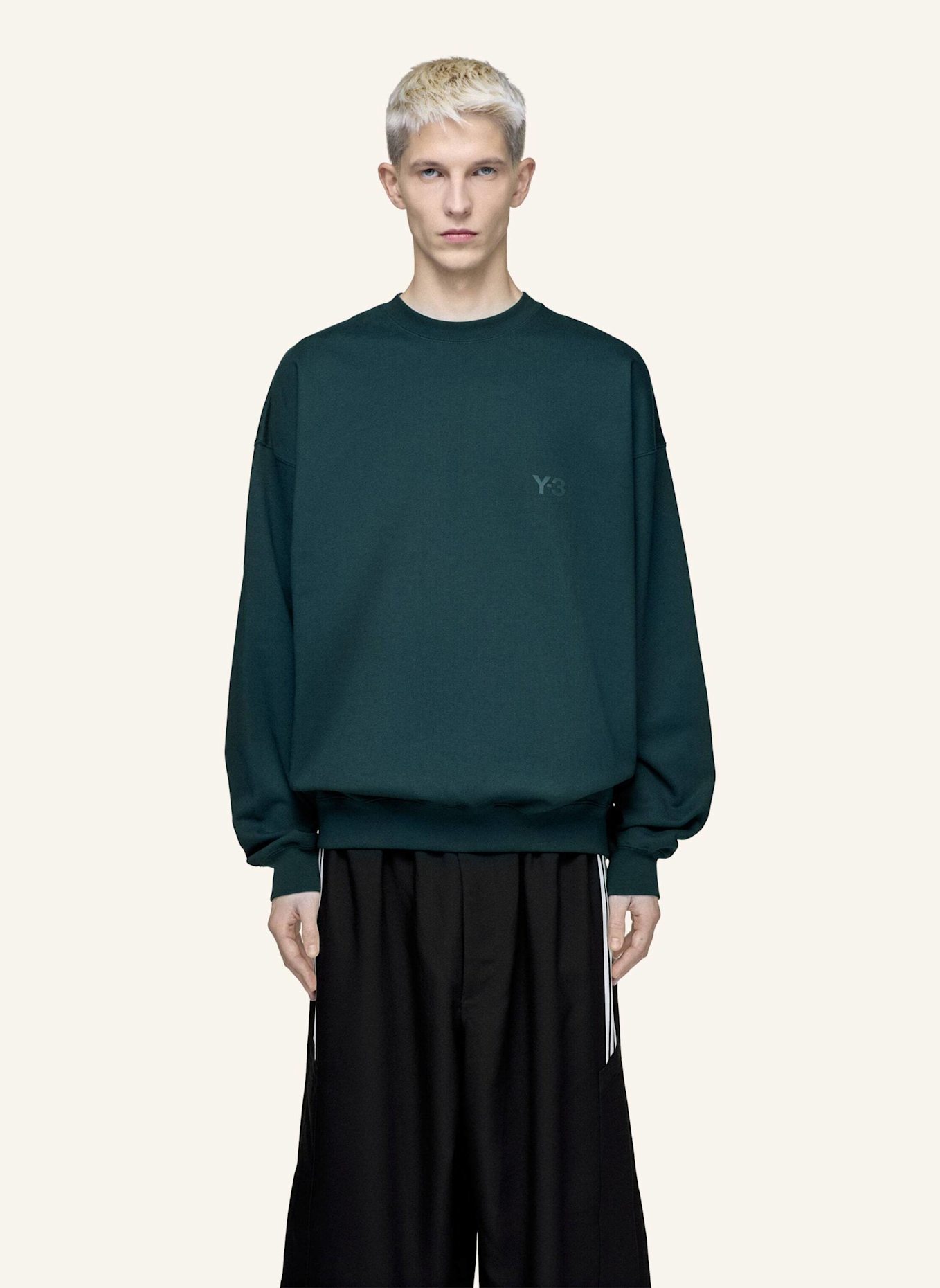 Y-3 Y-3 BRUSHED TERRY SWEATSHIRT: GRÜN