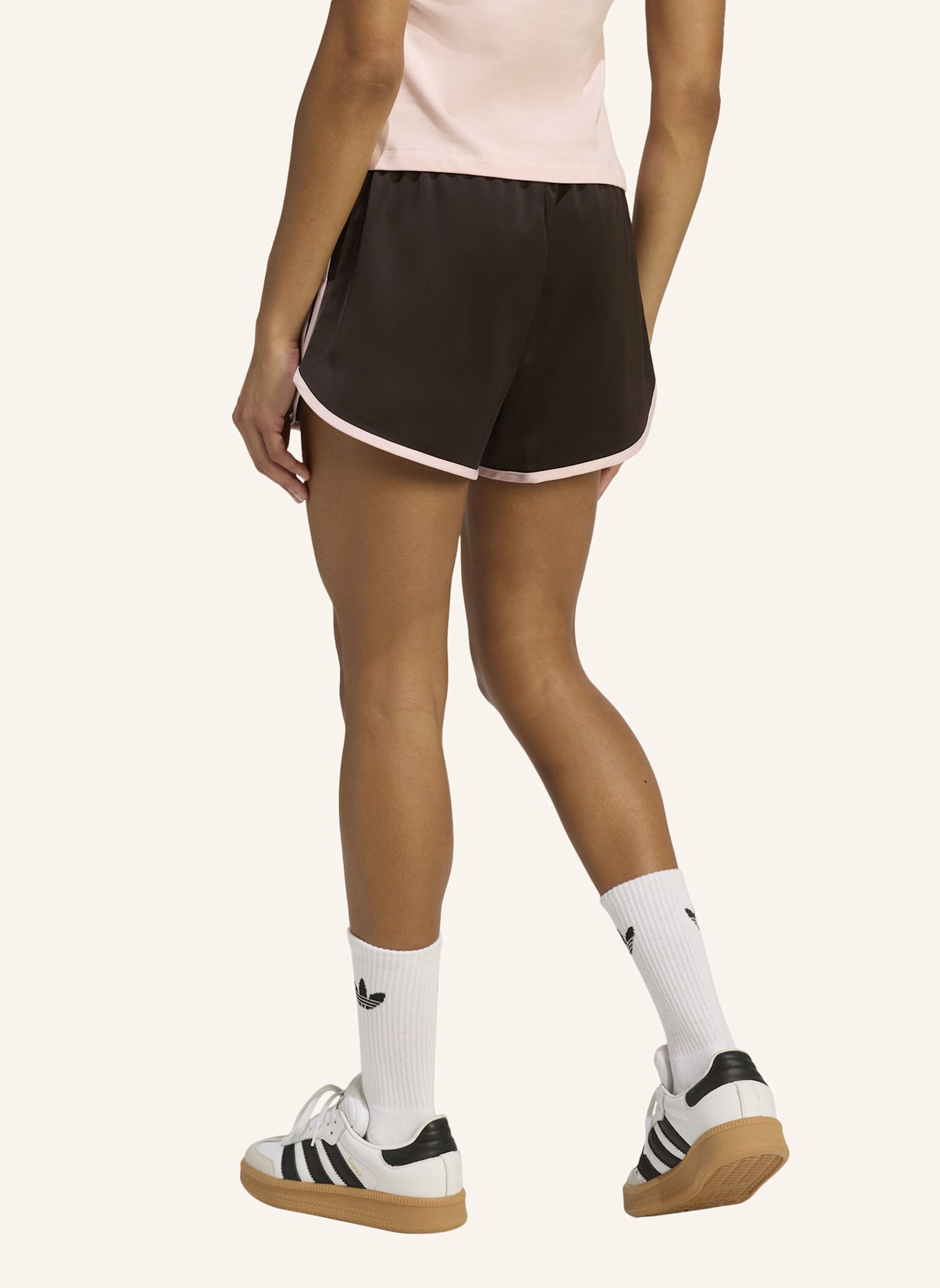 adidas Originals Satinshorts 3 STRIPES SPRINTER: BRAUN/ ROSA