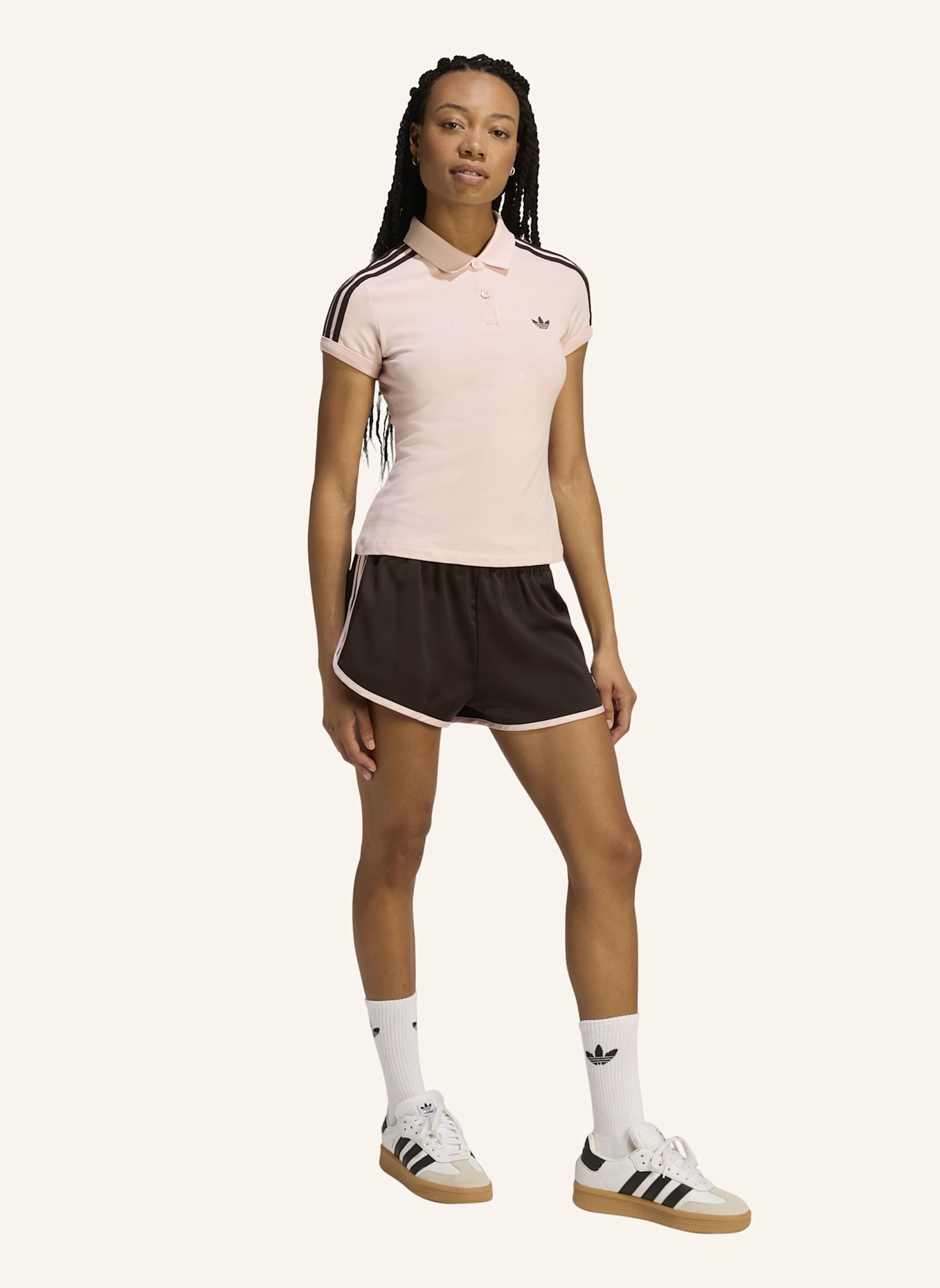 adidas Originals Satinshorts 3 STRIPES SPRINTER: BRAUN/ ROSA