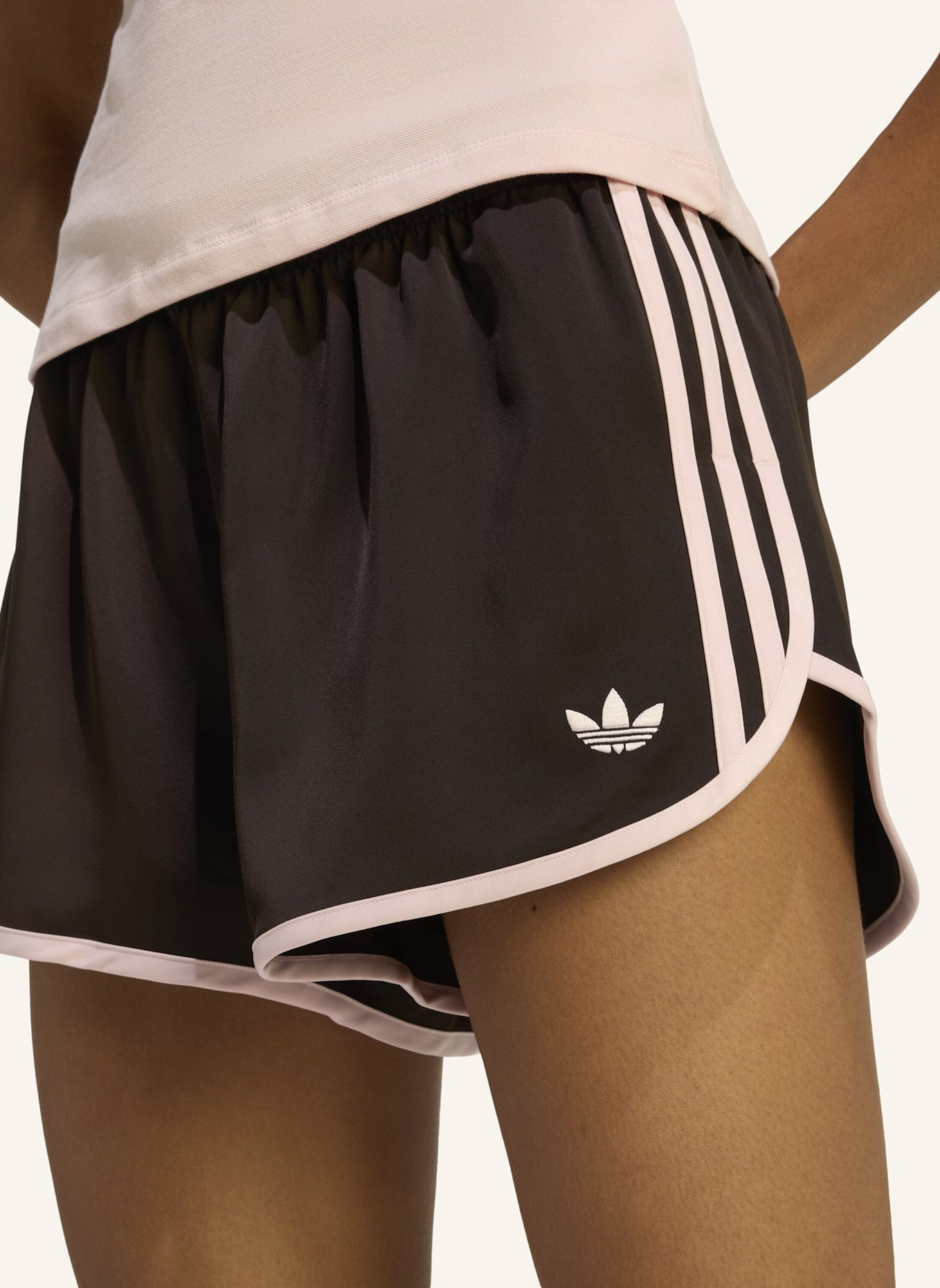 adidas Originals Satinshorts 3 STRIPES SPRINTER: BRAUN/ ROSA