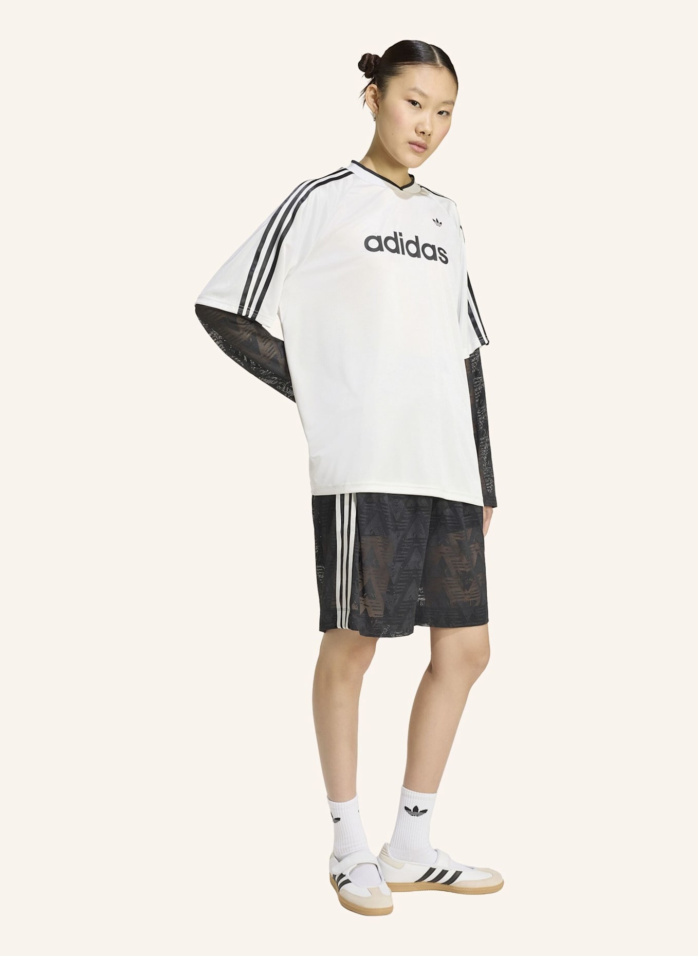 adidas Originals LANGARMTRIKOT MIT SPITZE: WEISS