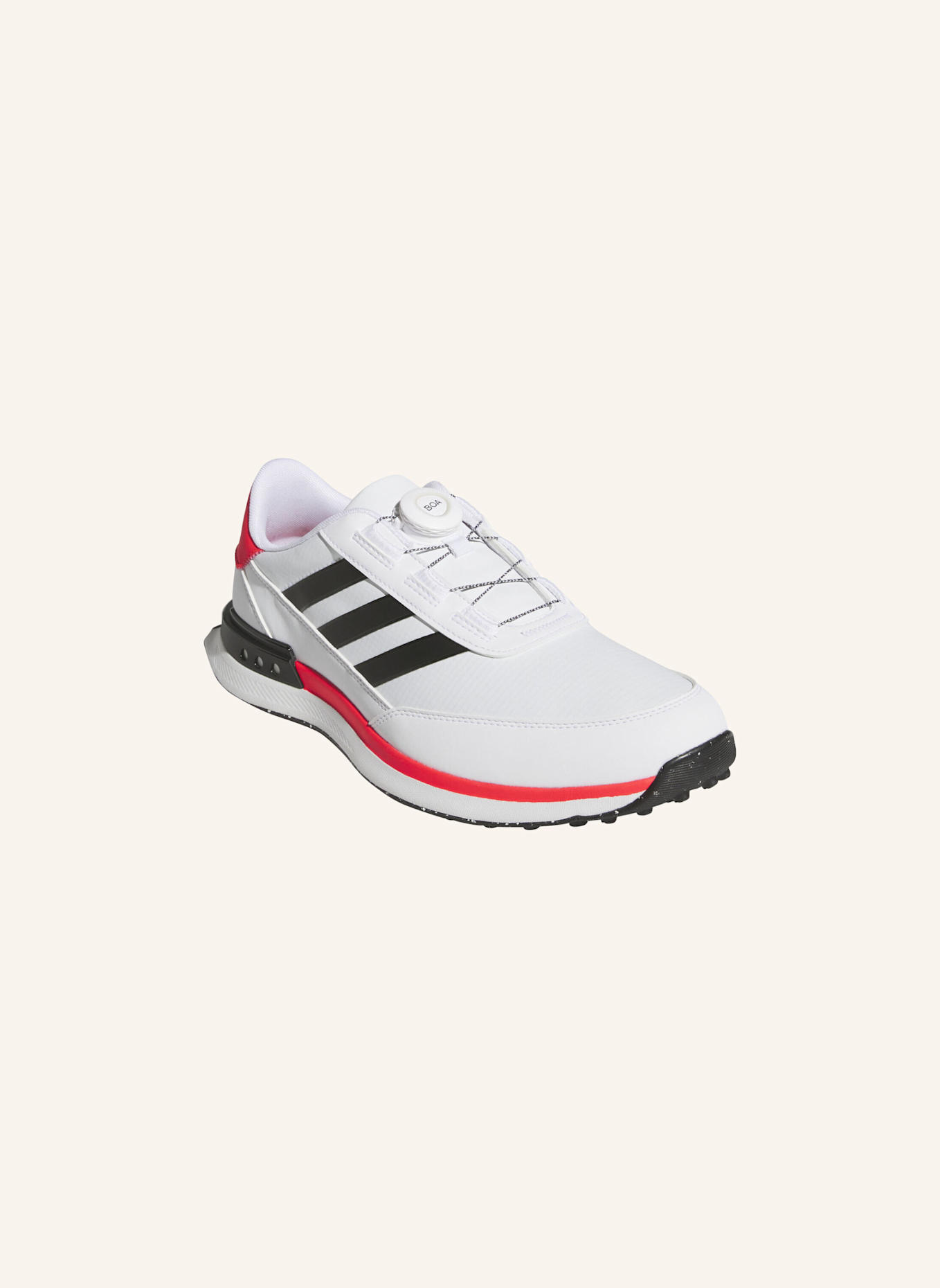 adidas S2G SPIKELESS BOA 24 WIDE GOLFSCHUH: WEISS/ SCHWARZ/ ROT