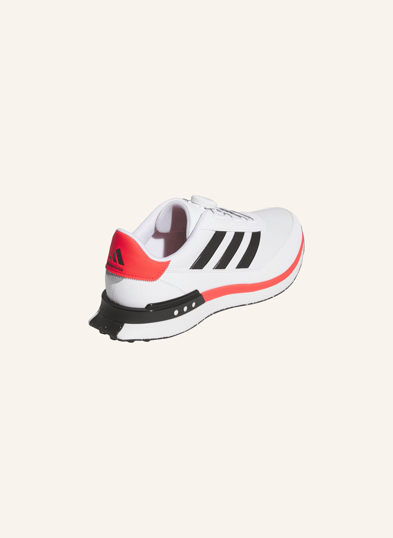 adidas S2G SPIKELESS BOA 24 WIDE GOLFSCHUH: WEISS/ SCHWARZ/ ROT