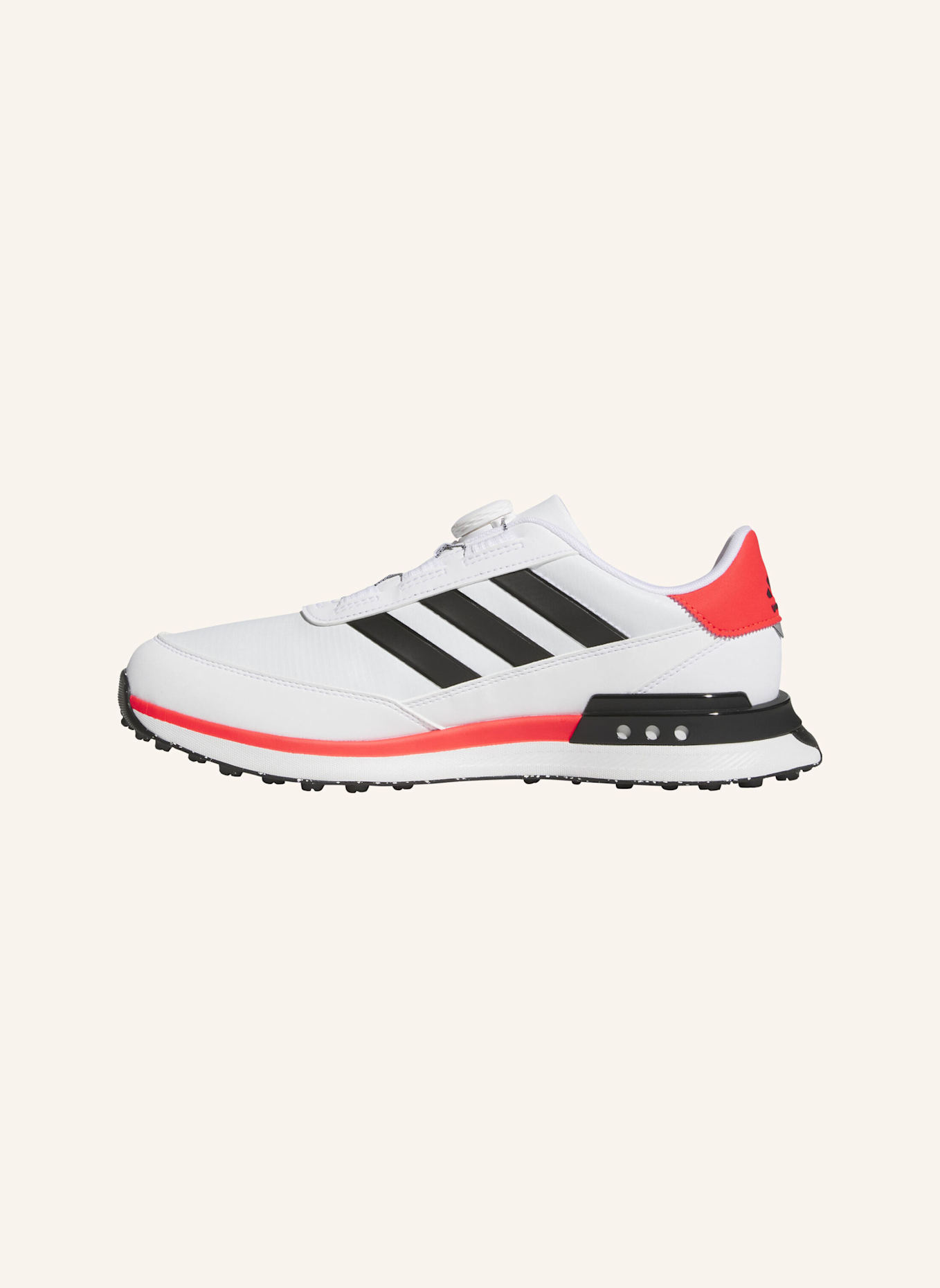 adidas S2G SPIKELESS BOA 24 WIDE GOLFSCHUH: WEISS/ SCHWARZ/ ROT