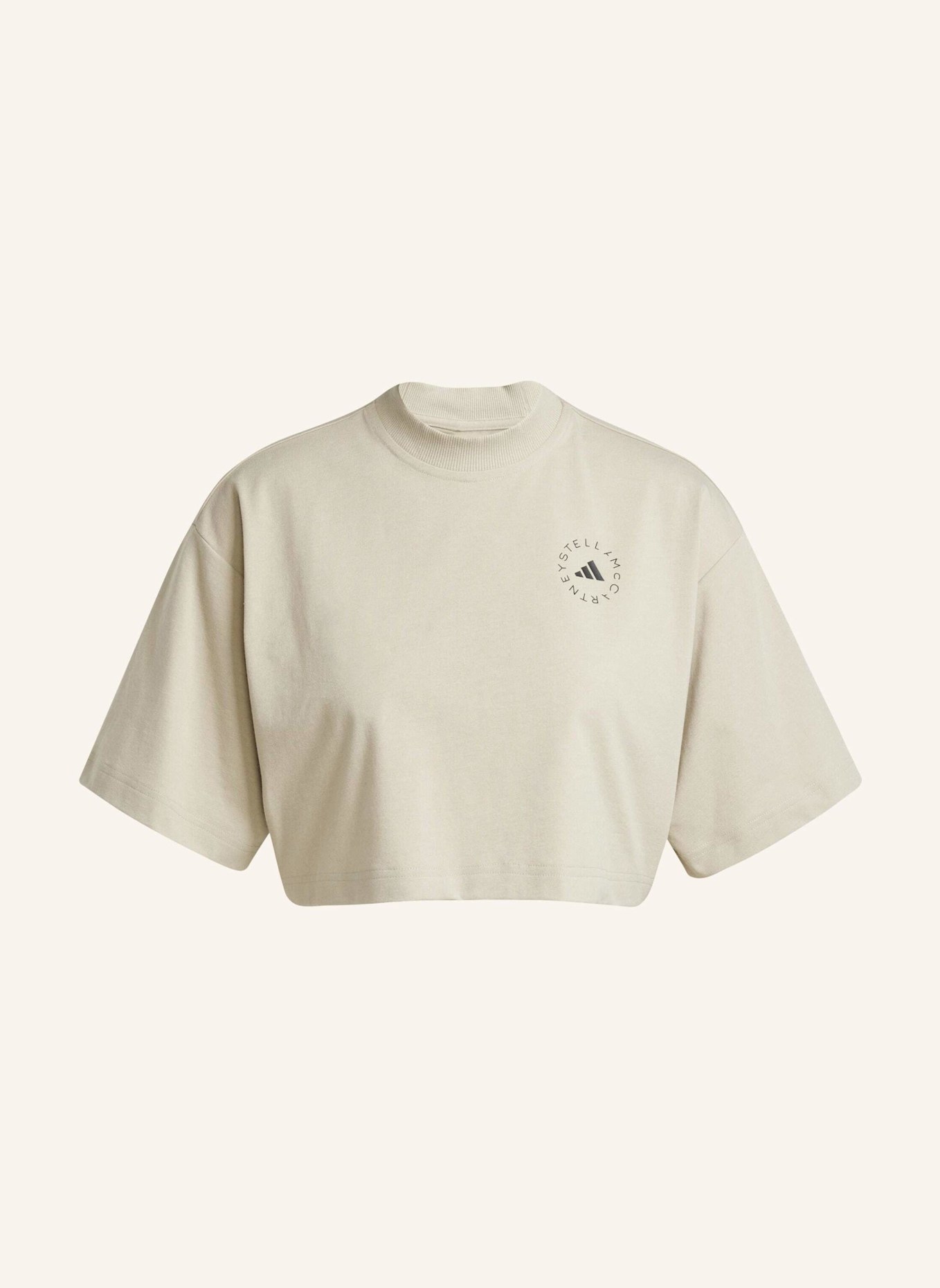 adidas by Stella McCartney ADIDAS BY STELLA MCCARTNEY CROP T-SHIRT: BEIGE