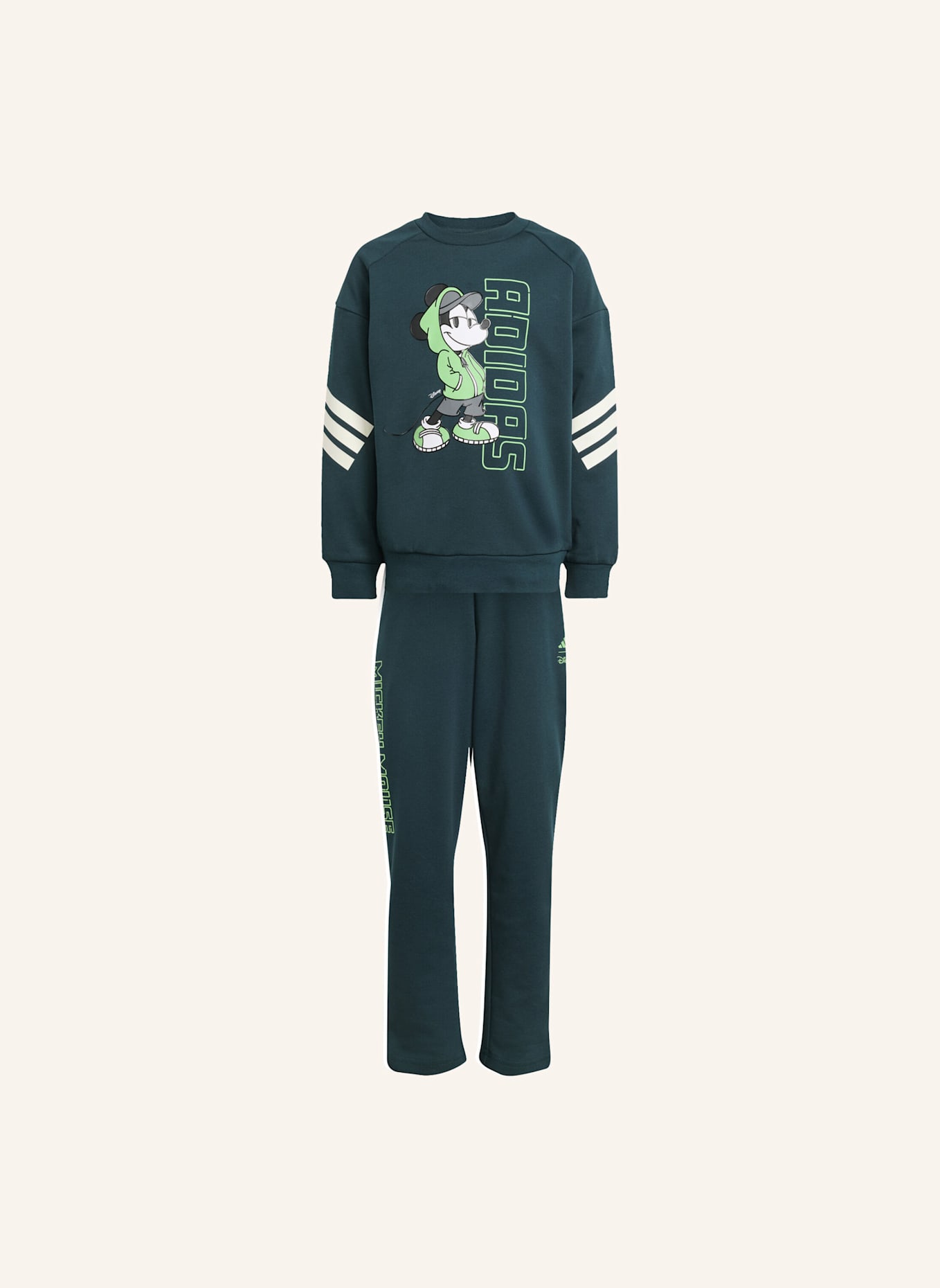 adidas DISNEY MICKY MAUS JOGGINGANZUG KINDER: GRÜN/ NEONGRÜN