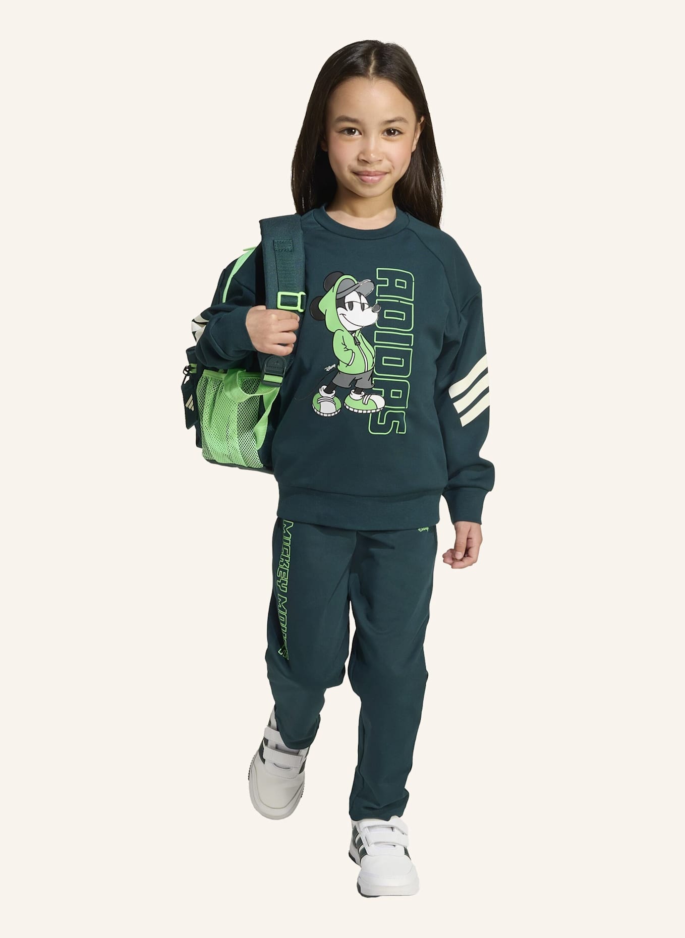 adidas DISNEY MICKY MAUS JOGGINGANZUG KINDER: GRÜN/ NEONGRÜN