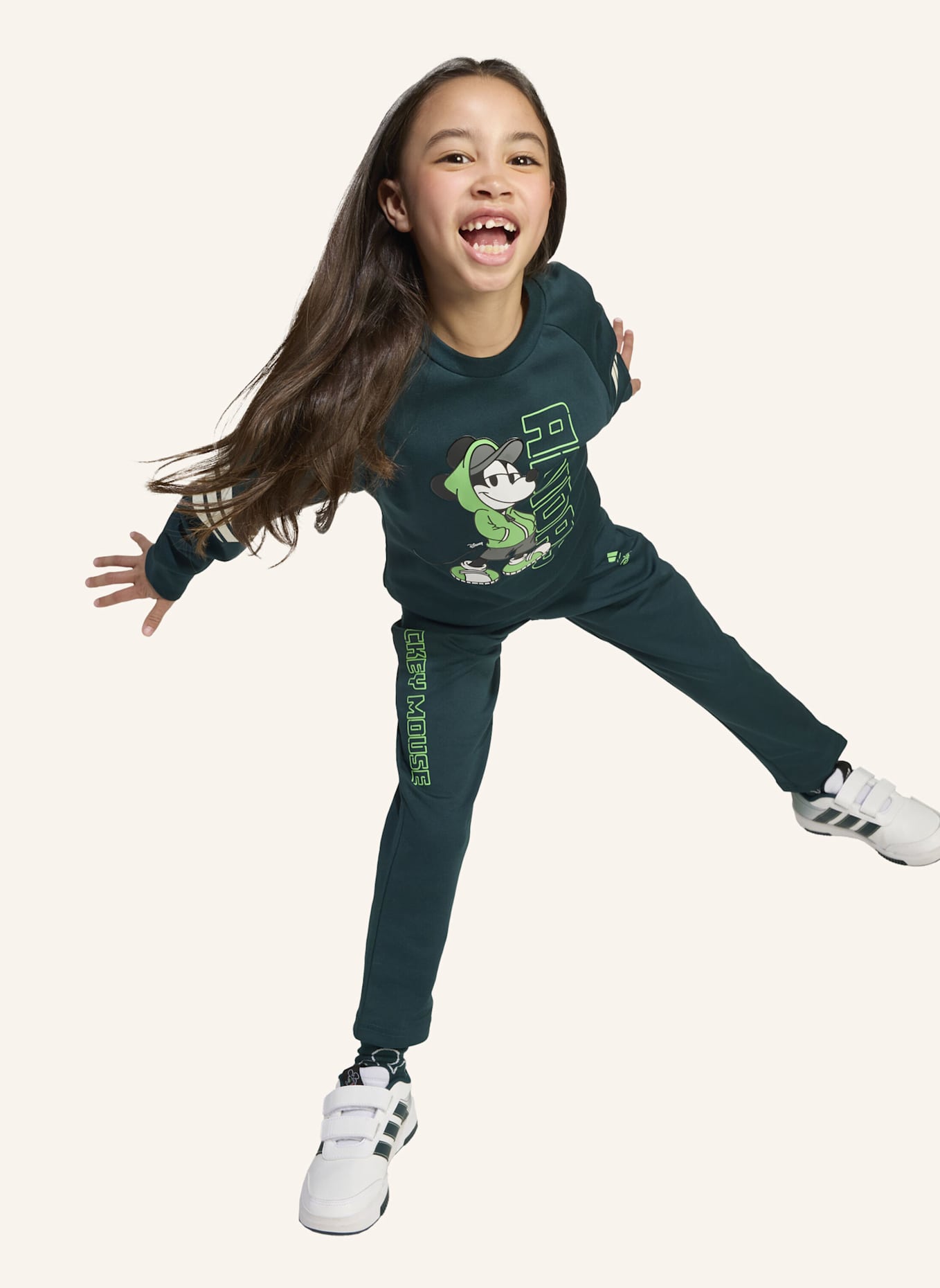 adidas DISNEY MICKY MAUS JOGGINGANZUG KINDER: GRÜN/ NEONGRÜN