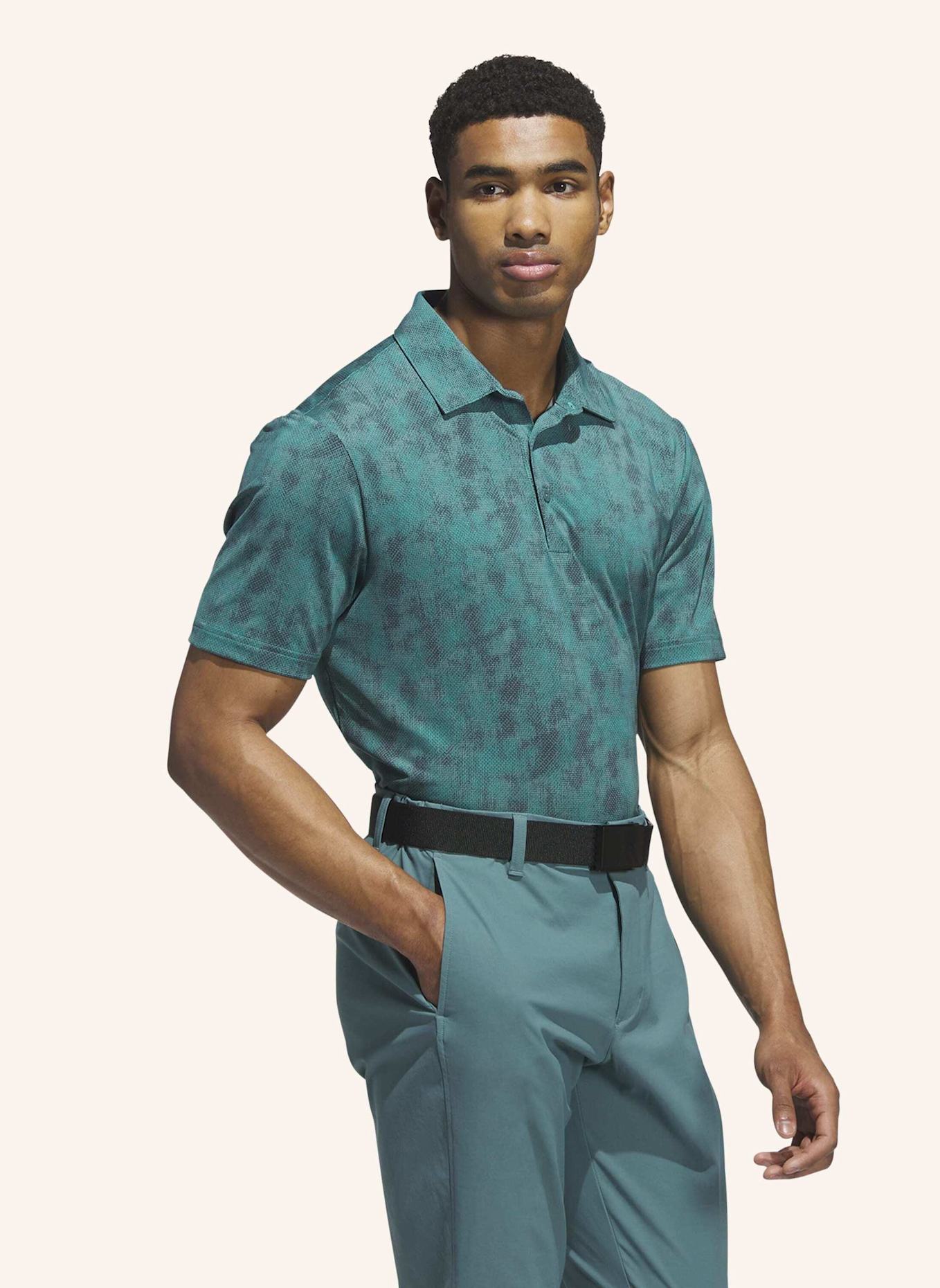 adidas ULTIMATE365 TEXTURED POLOSHIRT MIT PRINT: TÜRKIS/ GRÜN