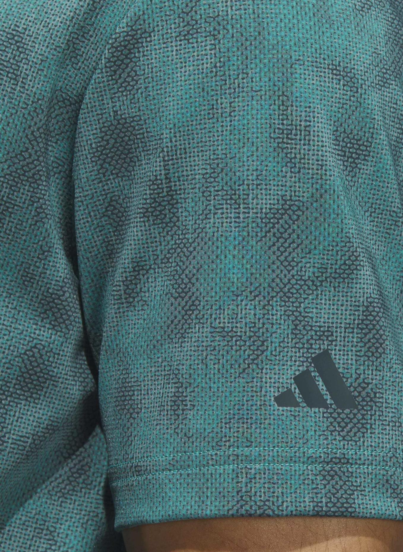 adidas ULTIMATE365 TEXTURED POLOSHIRT MIT PRINT: TÜRKIS/ GRÜN