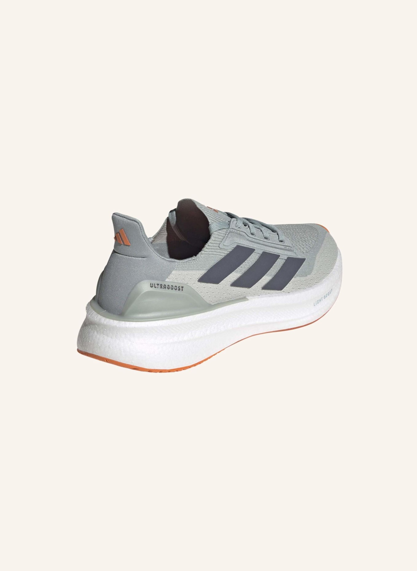 adidas ULTRABOOST 5X LAUFSCHUH: GRÜN/ GRAU/ ORANGE