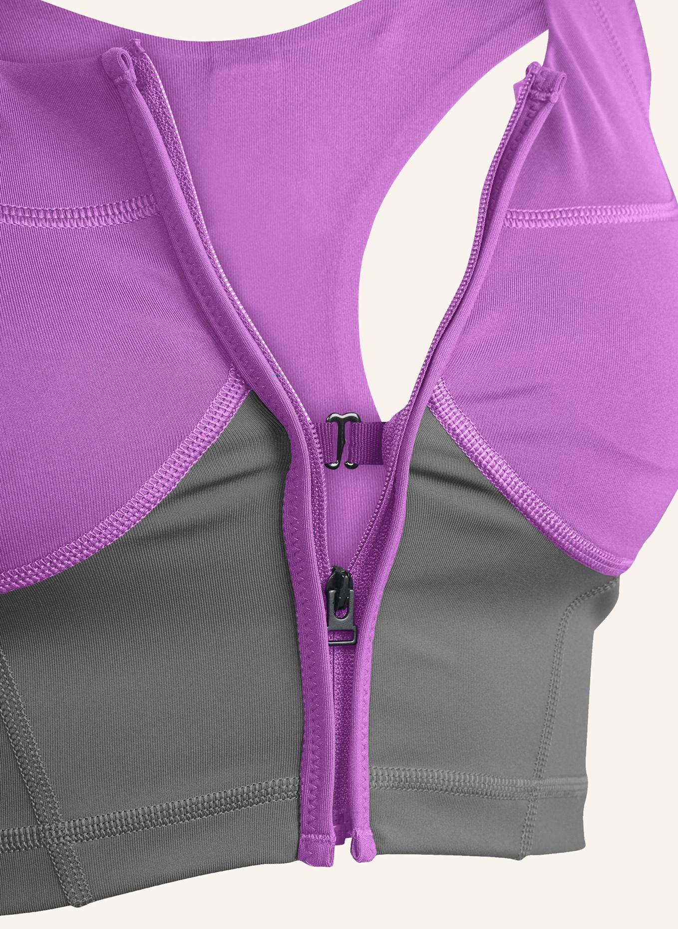 adidas by Stella McCartney ADIDAS BY STELLA MCCARTNEY TWO-TONE ZIPPED CROP-TOP: LILA/ GRAU