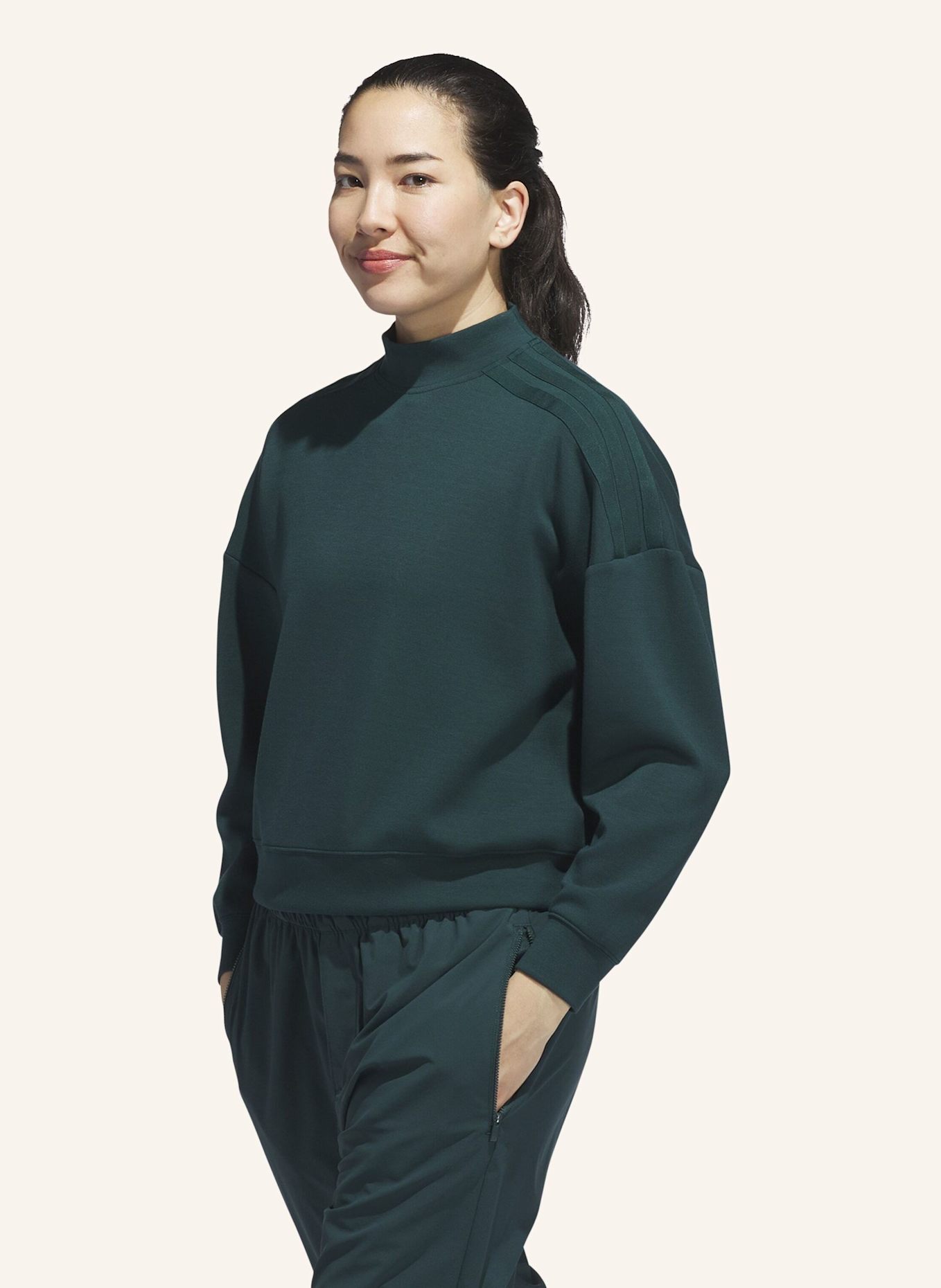 adidas BEYOND SPACER MOCK LAYER SWEATSHIRT: GRÜN
