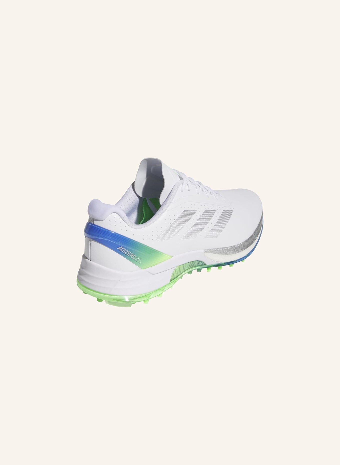 adidas ADIZERO ZG SPIKELESS GOLFSCHUH: WEISS/ SILBER/ NEONGRÜN
