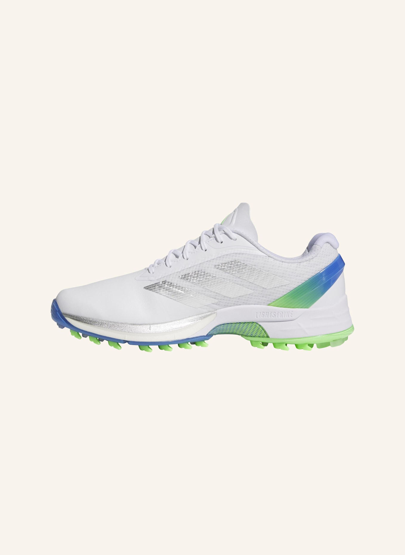 adidas ADIZERO ZG SPIKELESS GOLFSCHUH: WEISS/ SILBER/ NEONGRÜN