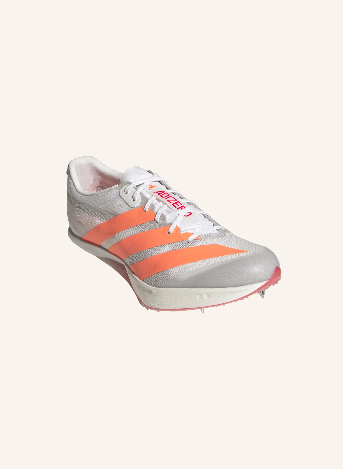 adidas ADIZERO PRIME SP 4: WEISS/ ORANGE/ ROT