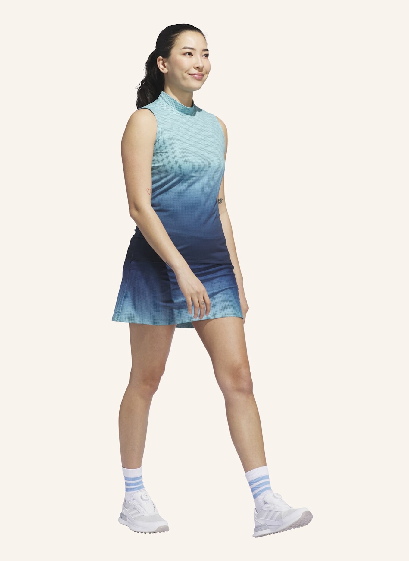 adidas ULTIMATE365 GRADIENT ÄRMELLOSES OBERTEIL MIT ANGEDEUTETEM KRAGEN: BLAU