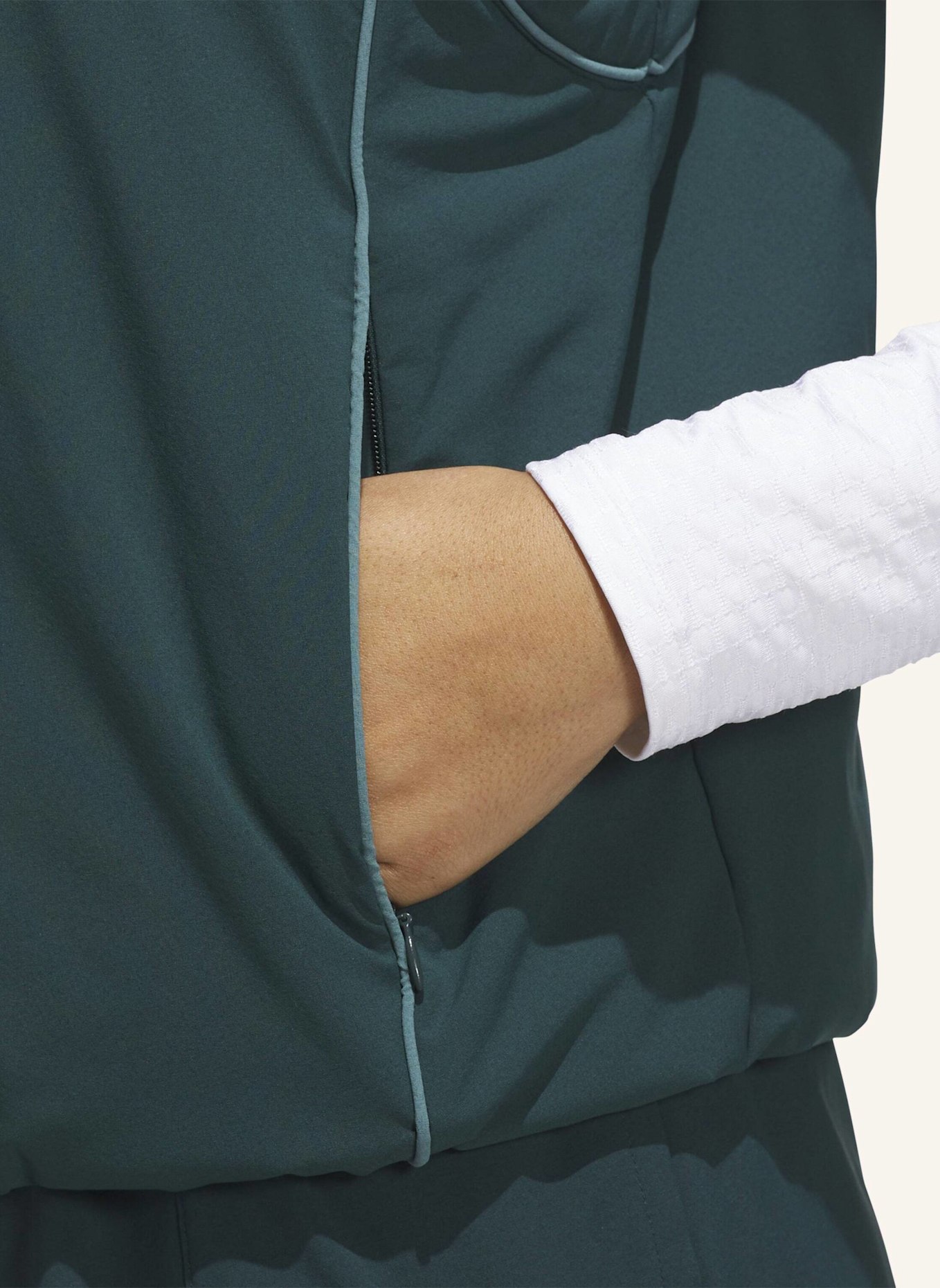 adidas BEYOND TWISTWEAVE LOOSE QUARTER-ZIP WESTE: GRÜN