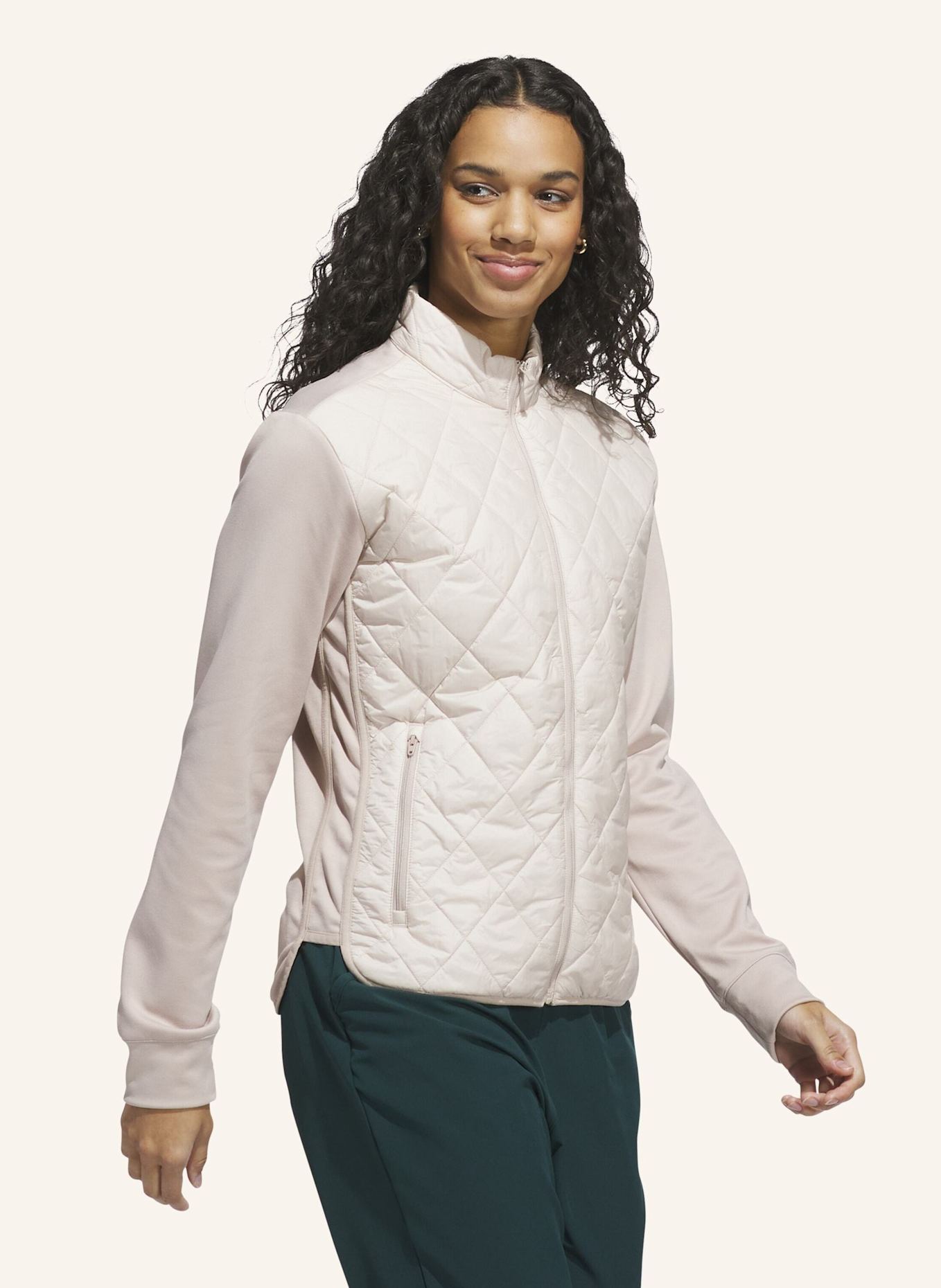 adidas ULTIMATE365 QUILTED FULL-ZIP JACKE: BEIGE