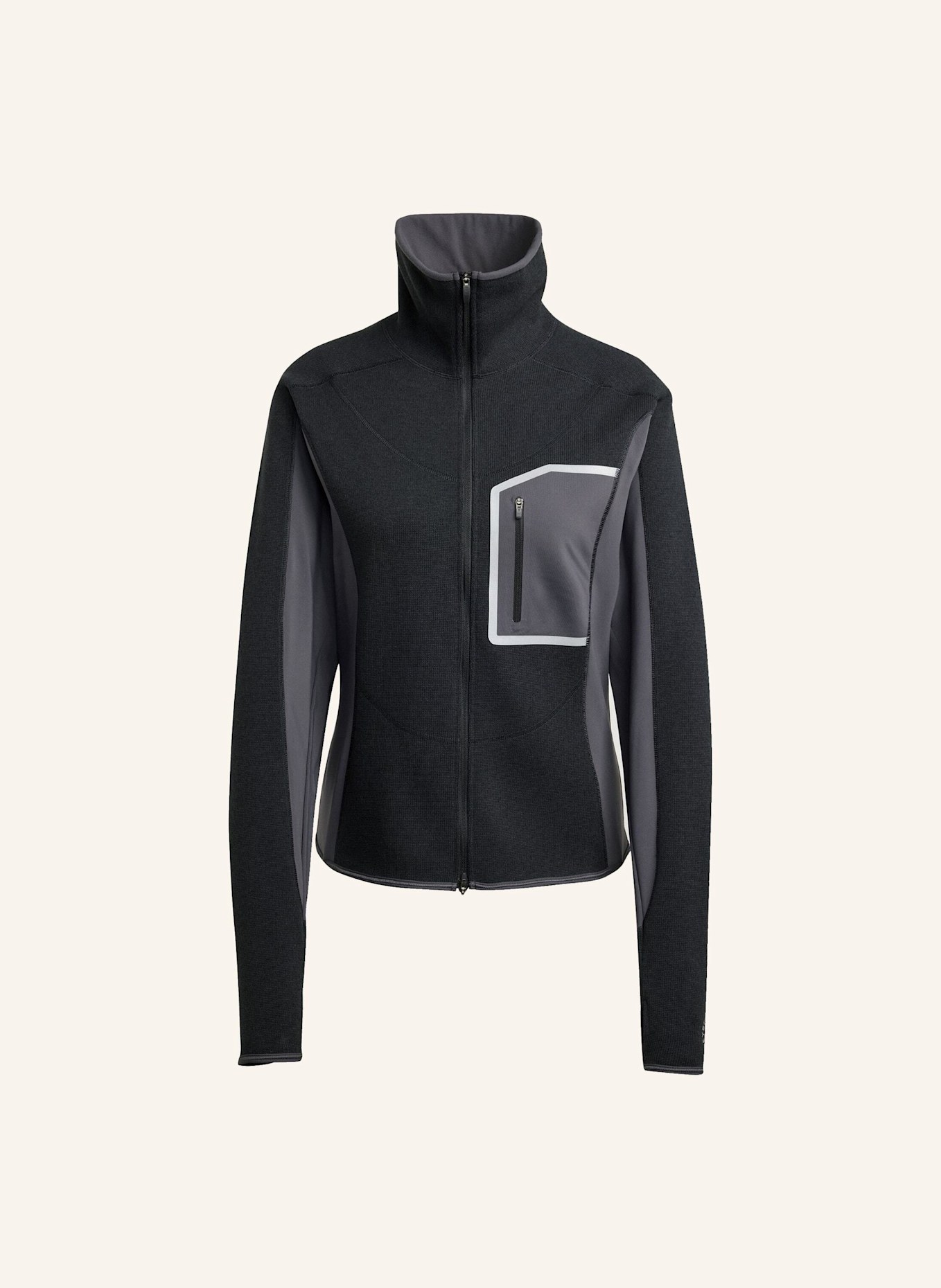 adidas by Stella McCartney ADIDAS BY STELLA MCCARTNEY CLIMAWARM RUNNING FULL-ZIP MIDLAYER: SCHWARZ