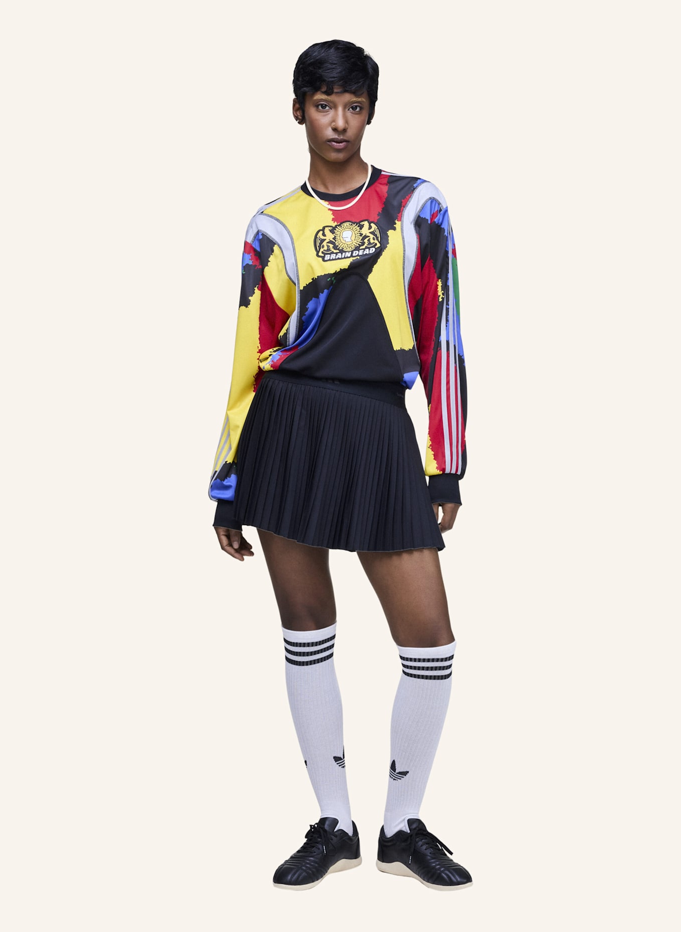 adidas Originals BRAIN DEAD LONG SLEEVE TRIKOT: SCHWARZ/ GELB