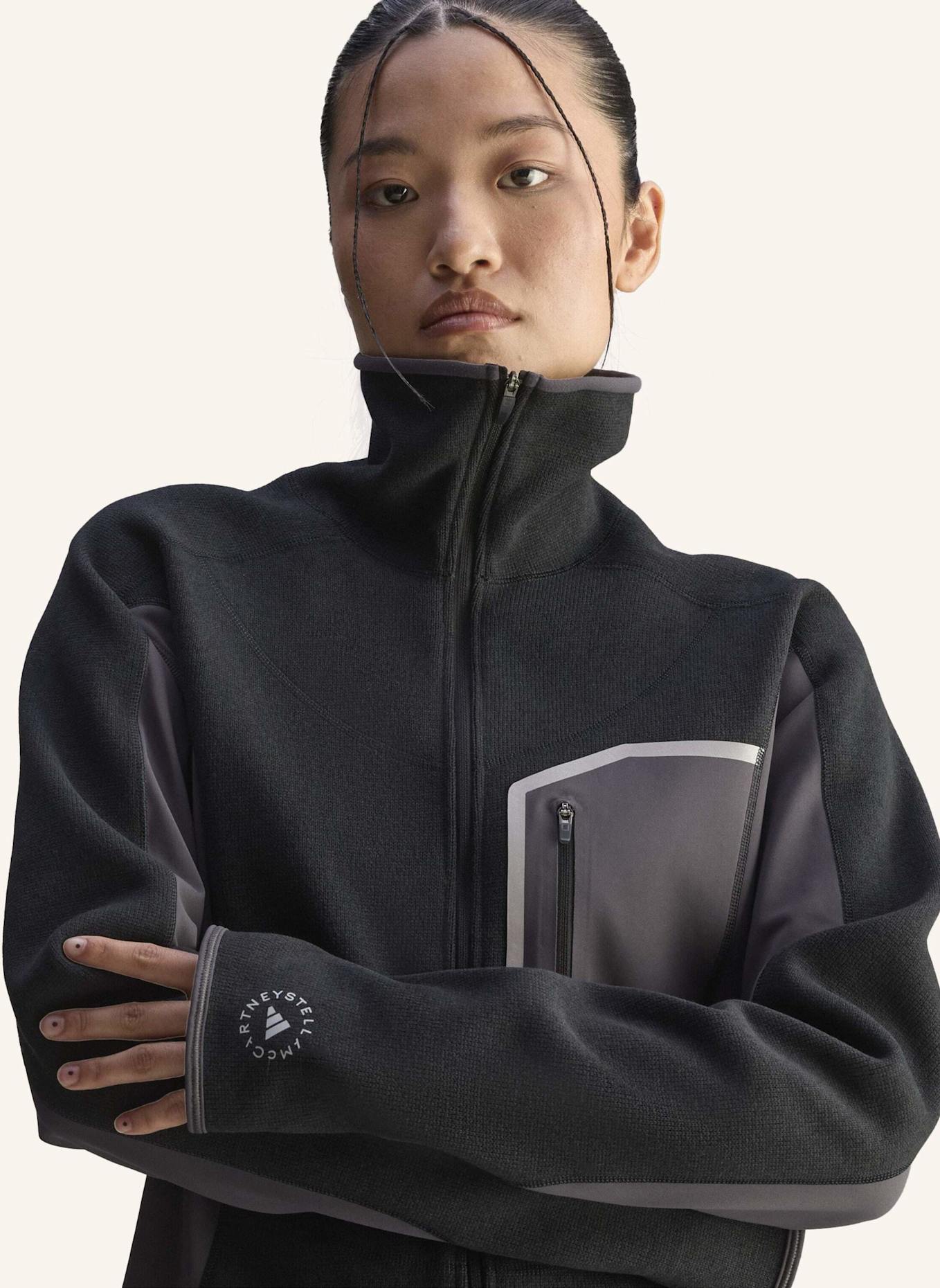 adidas by Stella McCartney ADIDAS BY STELLA MCCARTNEY CLIMAWARM RUNNING FULL-ZIP MIDLAYER: SCHWARZ