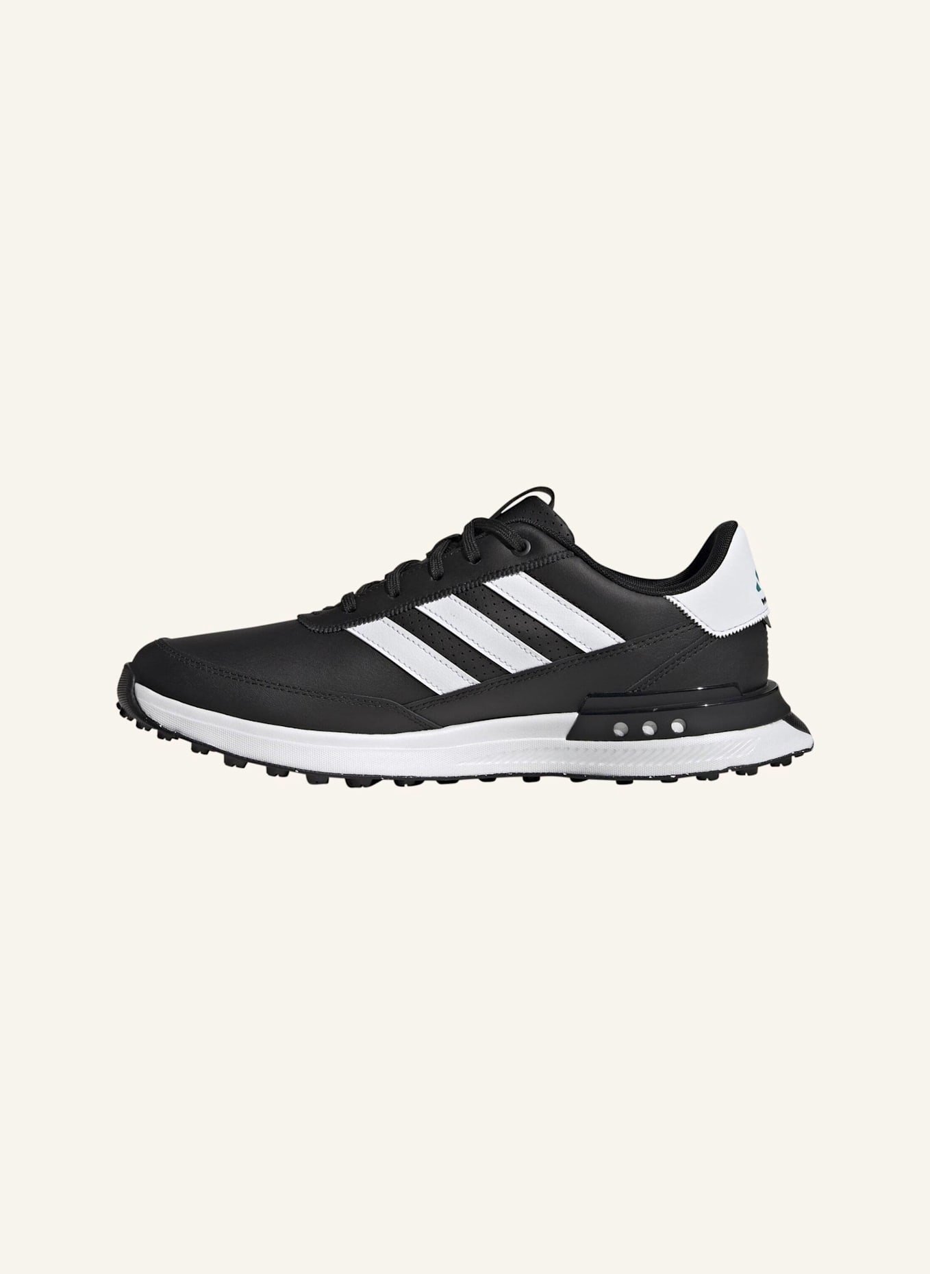 adidas S2G SPIKELESS LEATHER 24 GOLFSCHUH: SCHWARZ/ WEISS/ TÜRKIS