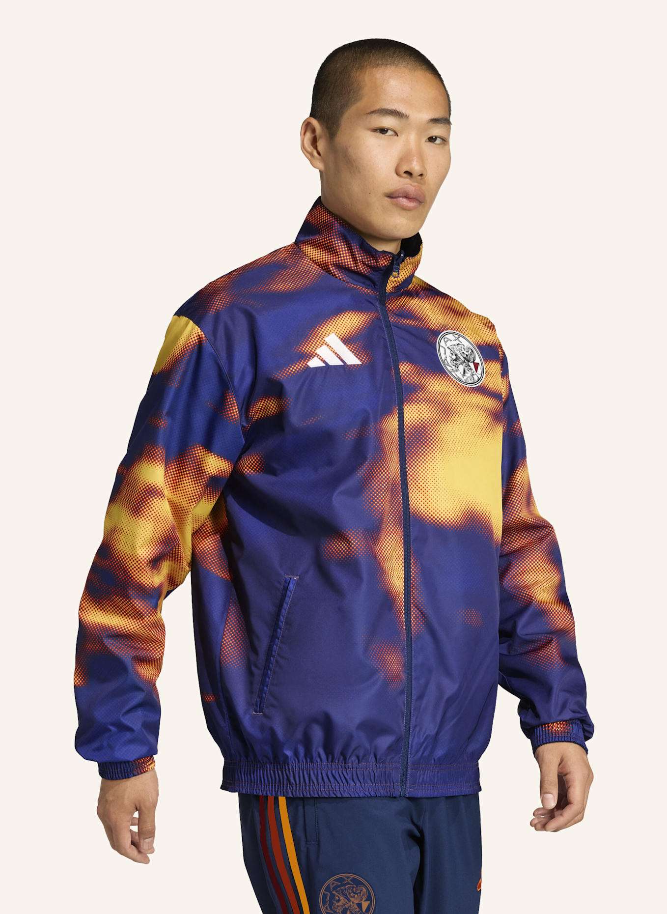 adidas AJAX AMSTERDAM X ID&T TRAININGSJACKE: BLAU