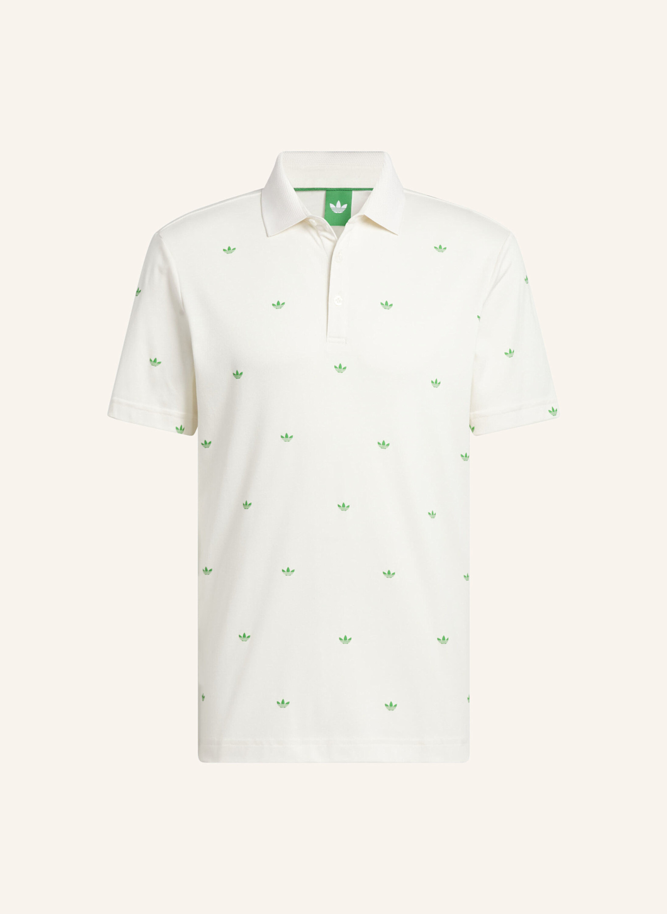 adidas ORIGINALS PRINTED TREFOIL POLOSHIRT: WEISS