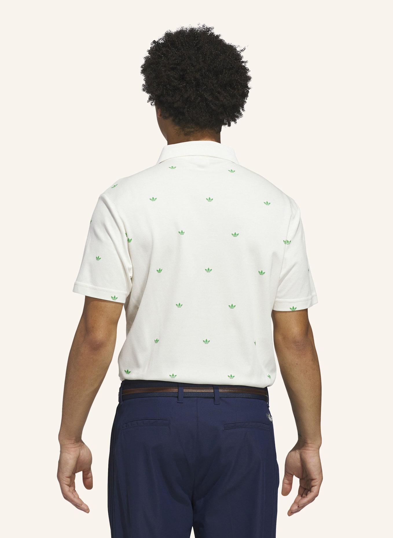 adidas ORIGINALS PRINTED TREFOIL POLOSHIRT: WEISS