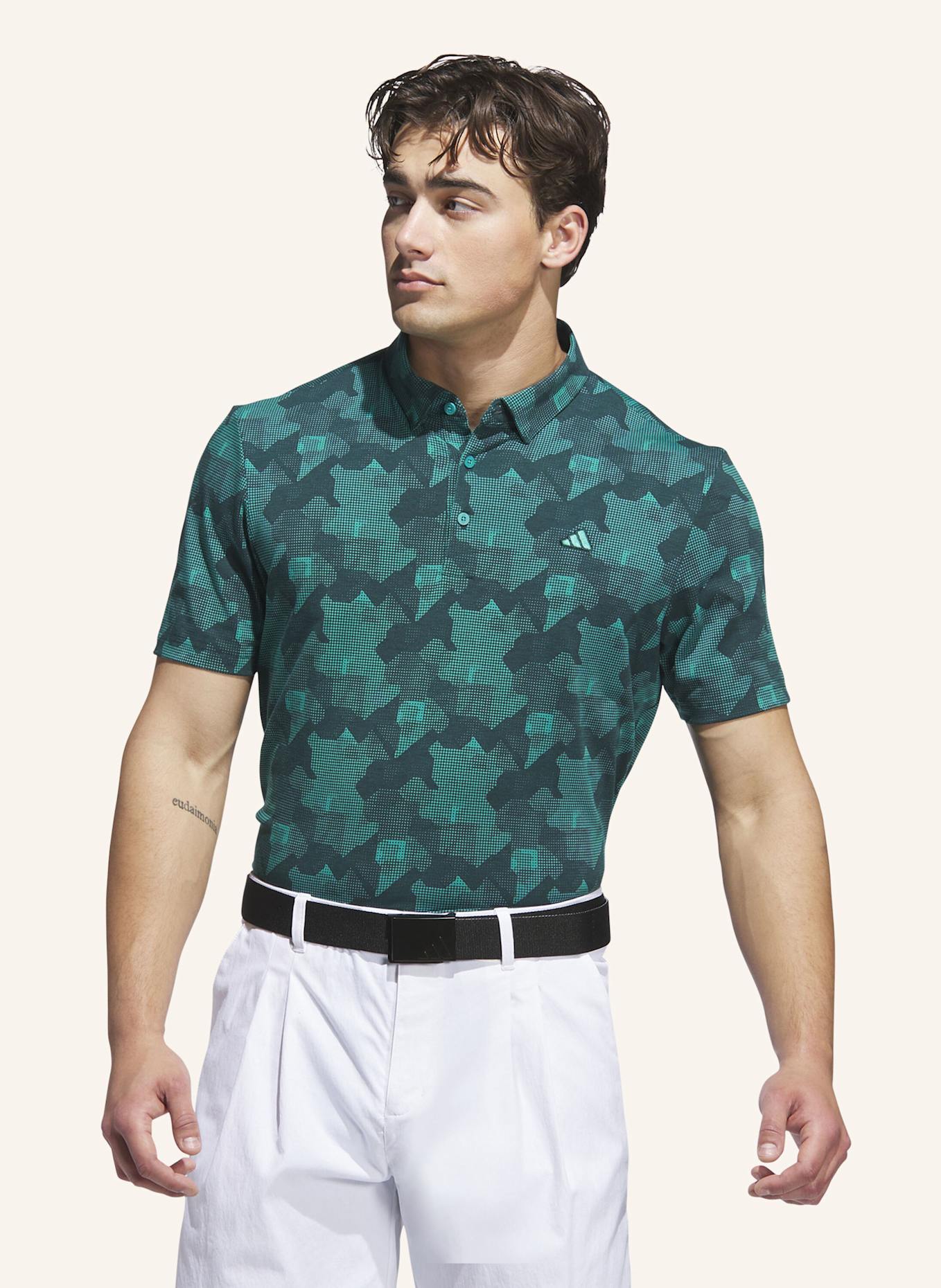 adidas GO-TO PRINTED POLOSHIRT: TÜRKIS/ GRÜN