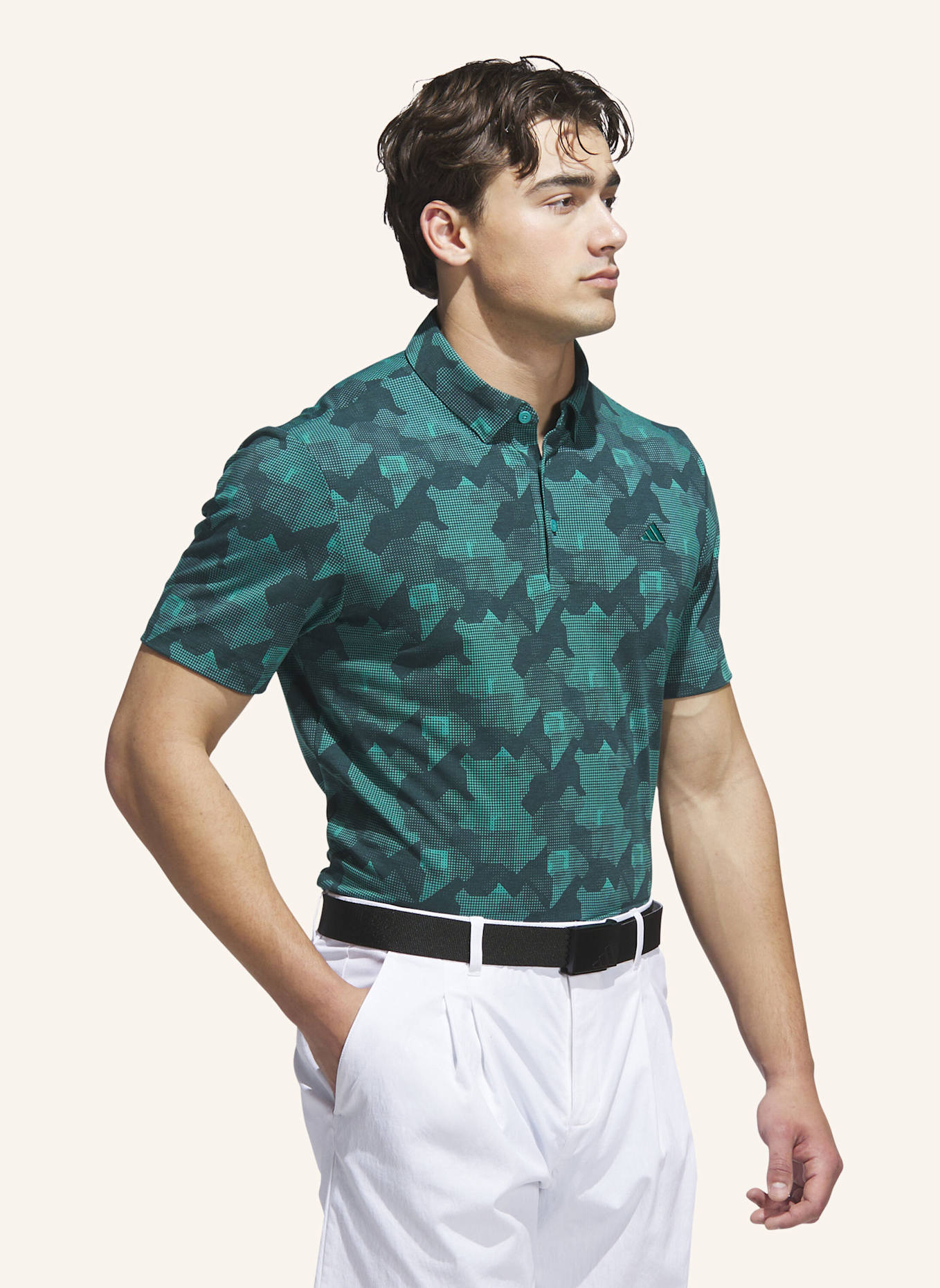 adidas GO-TO PRINTED POLOSHIRT: TÜRKIS/ GRÜN